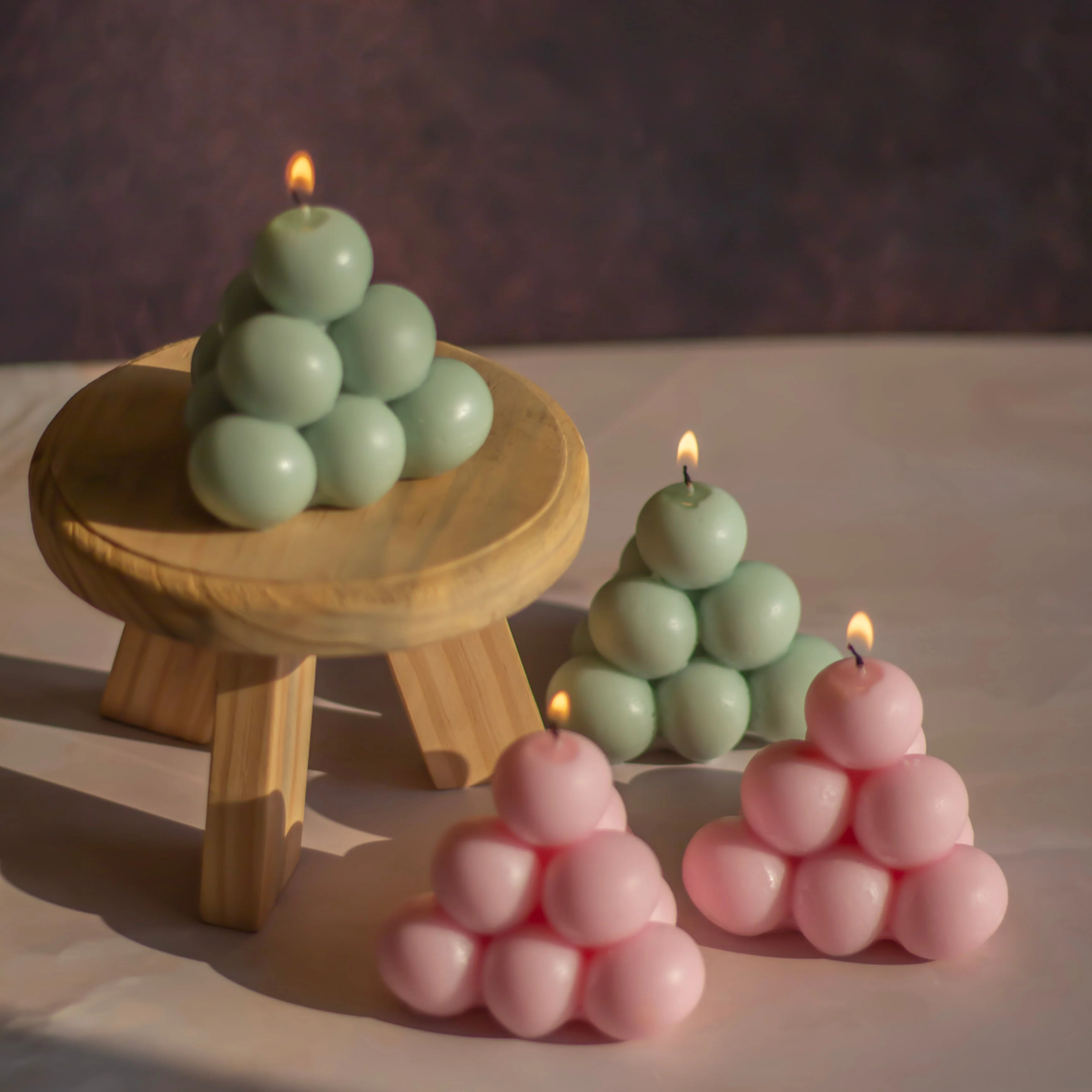 Green & Pink Bubble Pyramid | Set of 4 - Image 2