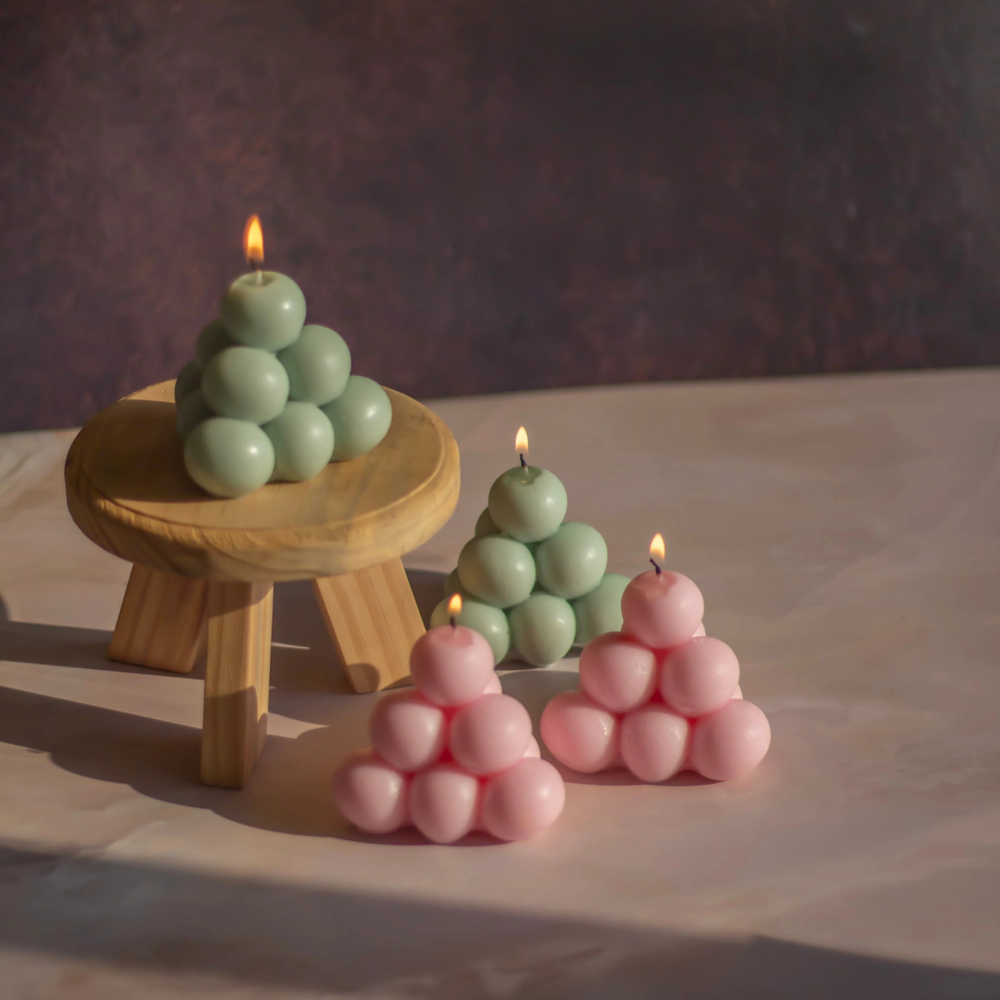 Green & Pink Bubble Pyramid | Set of 4 - Image 3