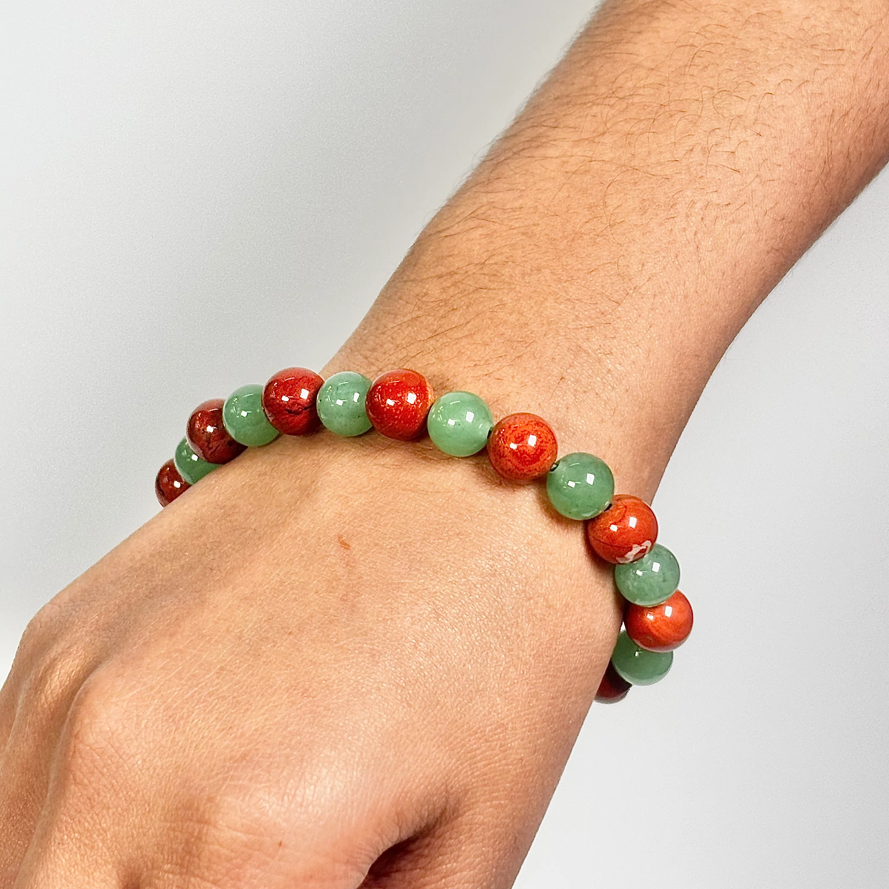 Red Jasper & Green Aventurine Bracelet – Grounding & Prosperity - Image 3
