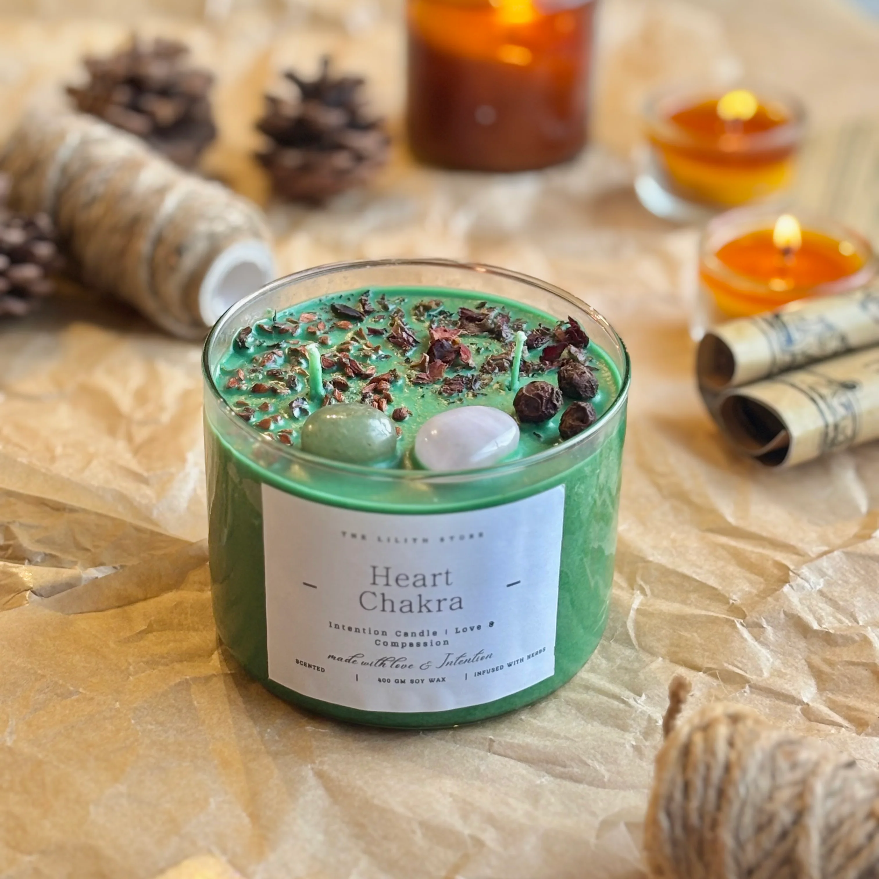 Heart Chakra Intention Candle - Image 5