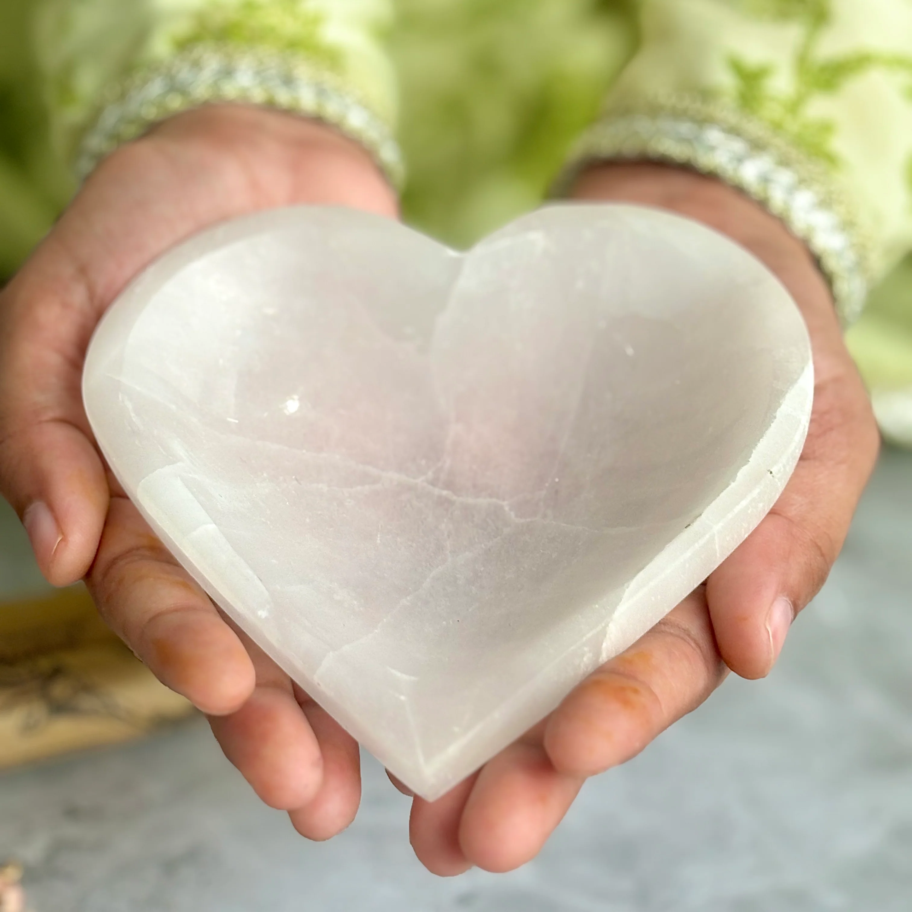Heart Shaped Selenite Bowl (Satin Spar Selenite) | 7 Cm approx | Stone for Spiritual work & Cleansing - Image 3