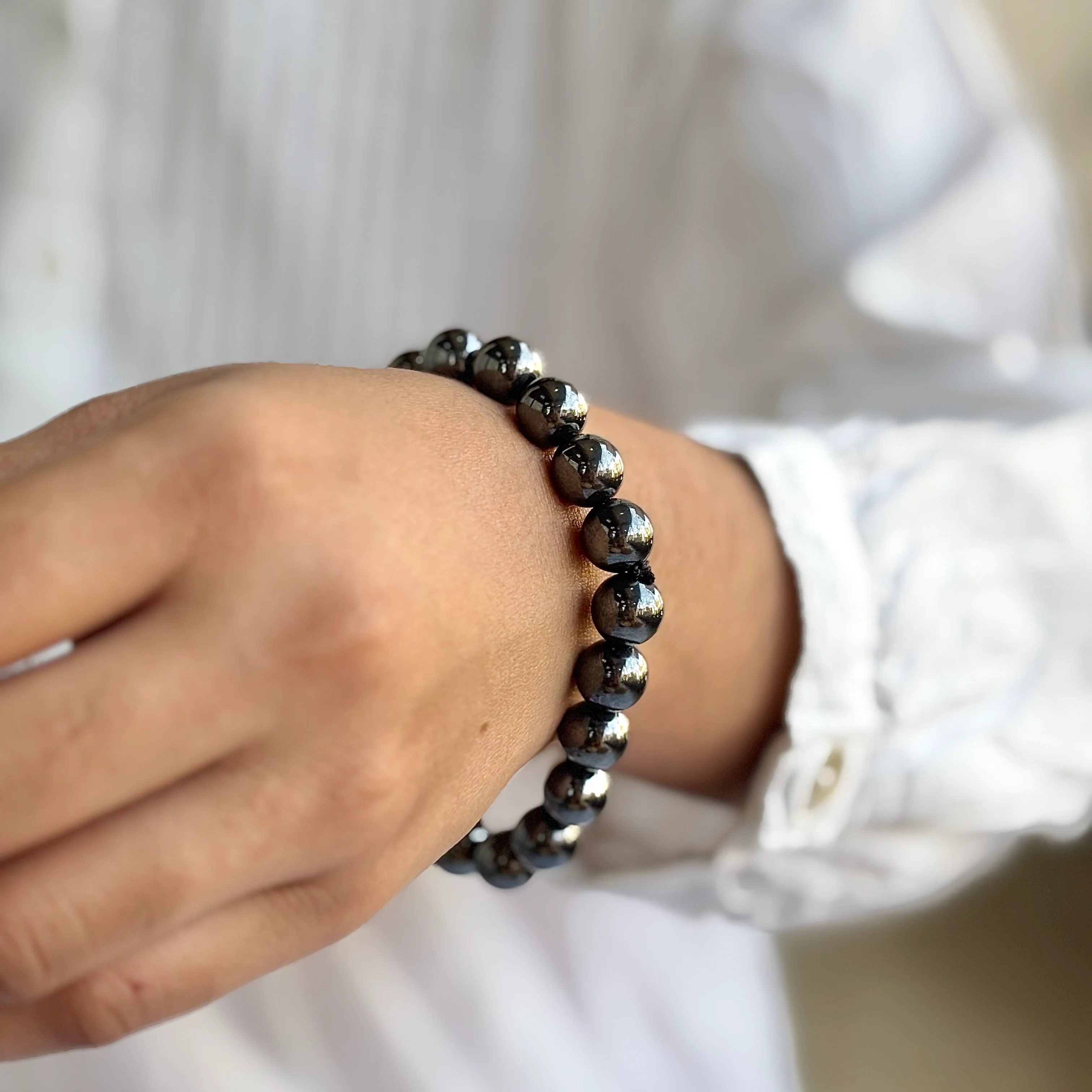 Hematite Bead Bracelet - 10mm | Protection & Grounding - Image 2