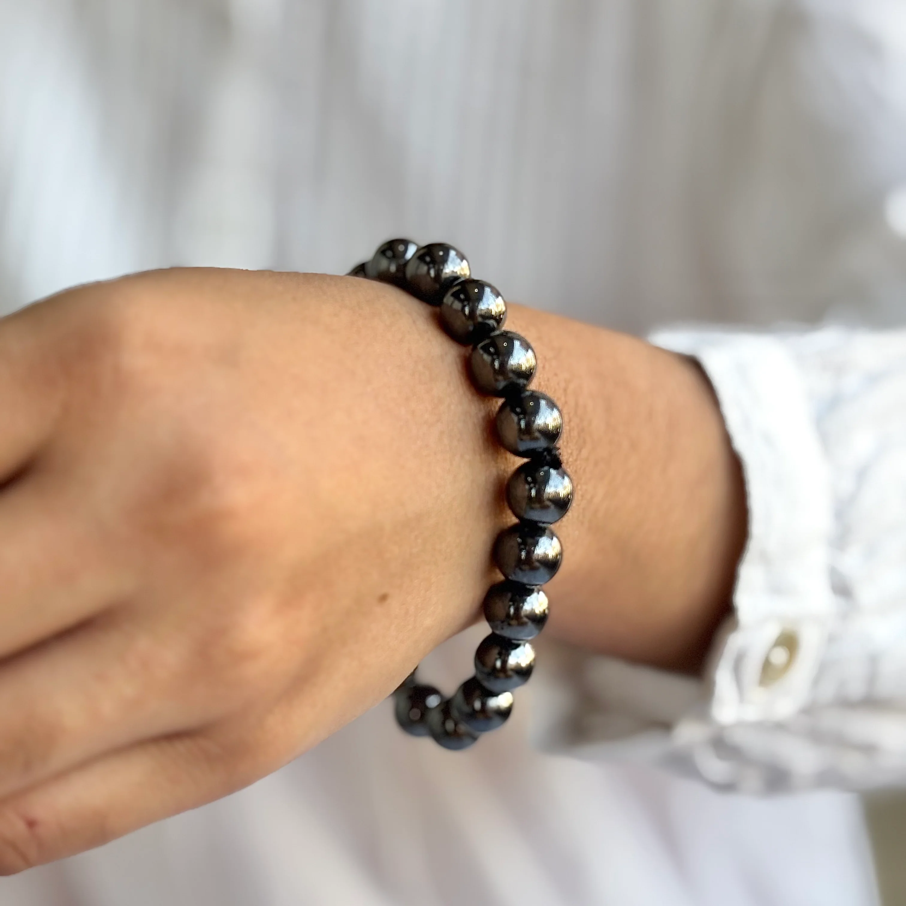 Hematite Bead Bracelet - 10mm | Protection & Grounding - Image 3