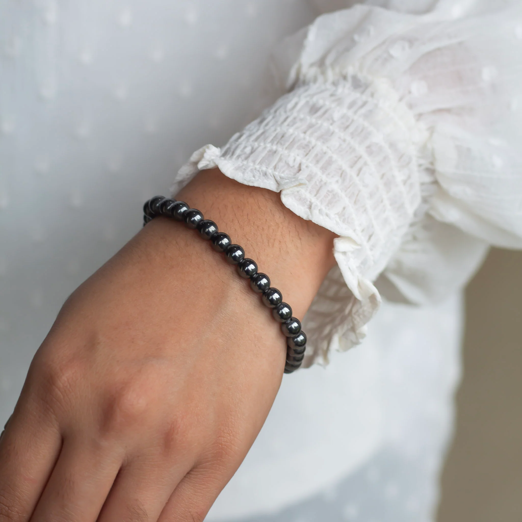 Hematite Bead Bracelet - 6mm | Protection & Grounding - Image 2