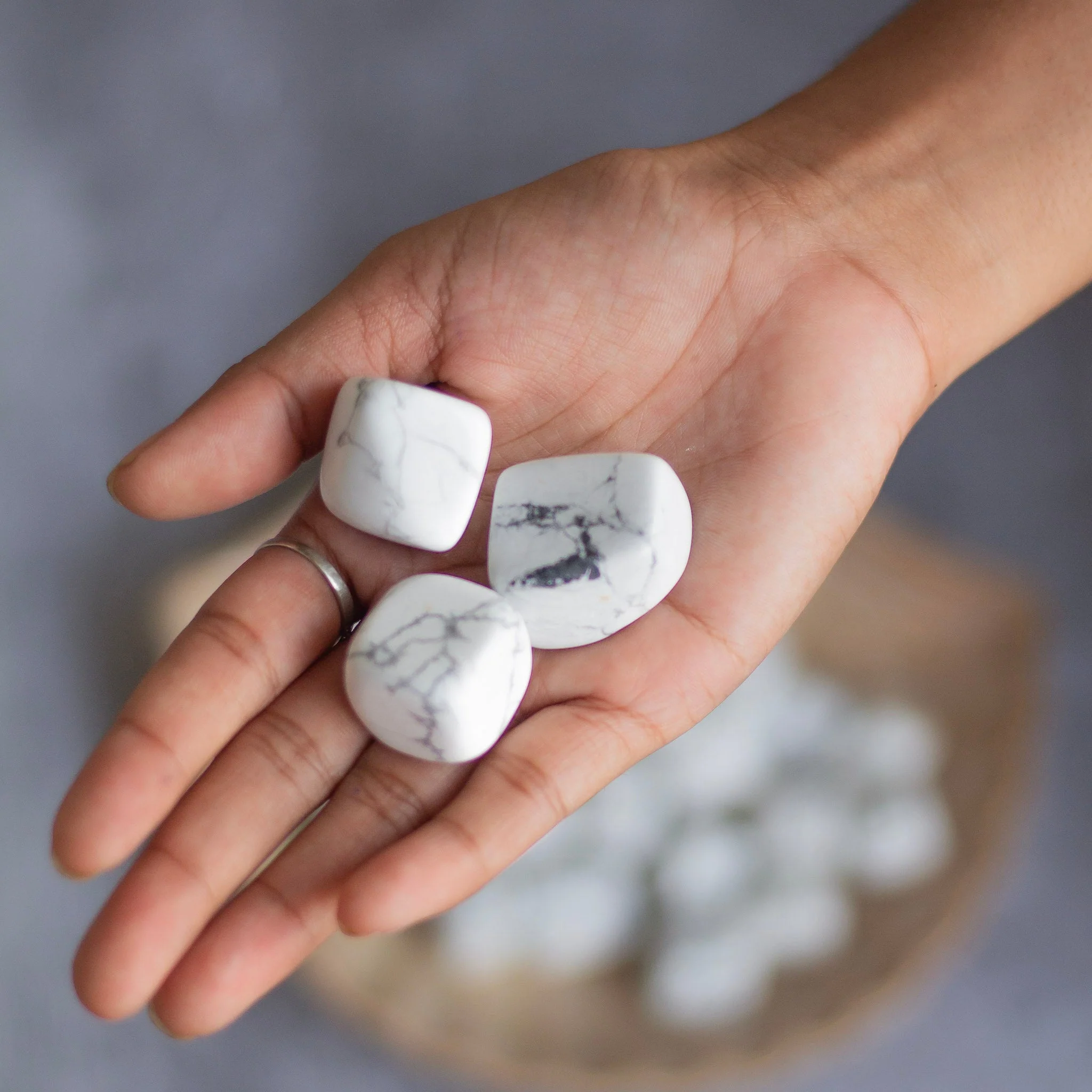 Howlite Tumble Stone | Expressing & Anger Management - Image 3