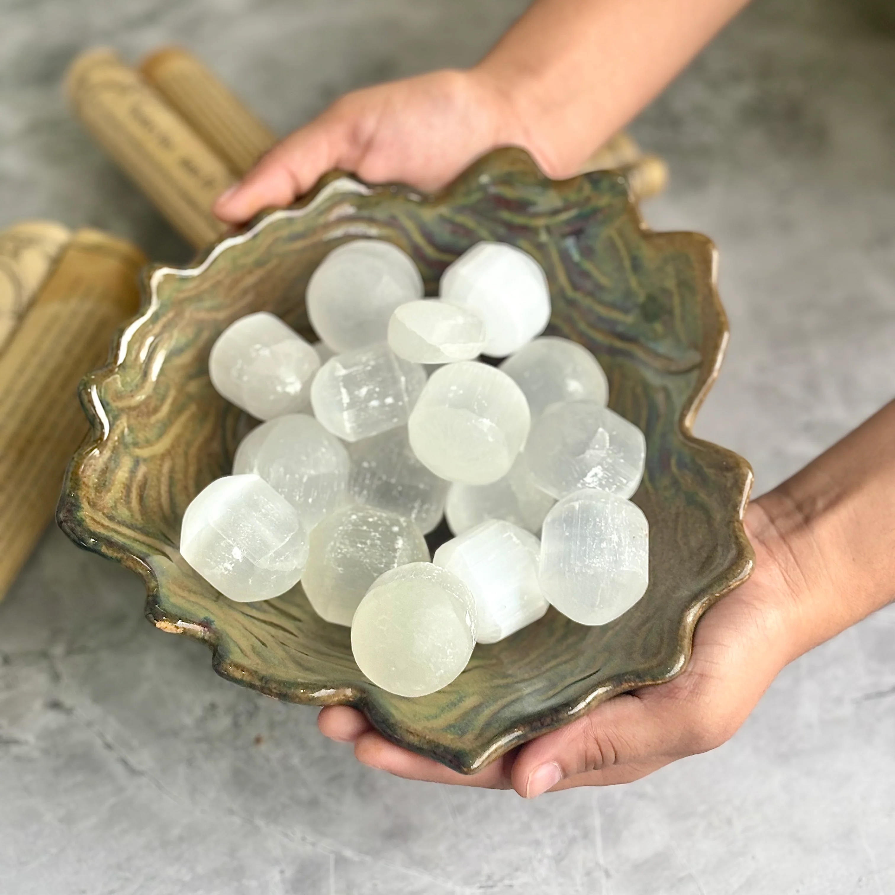 Jumbo Selenite | Satin Spar Tumble | Helps activating Third eye & Crown Chakra - Image 2