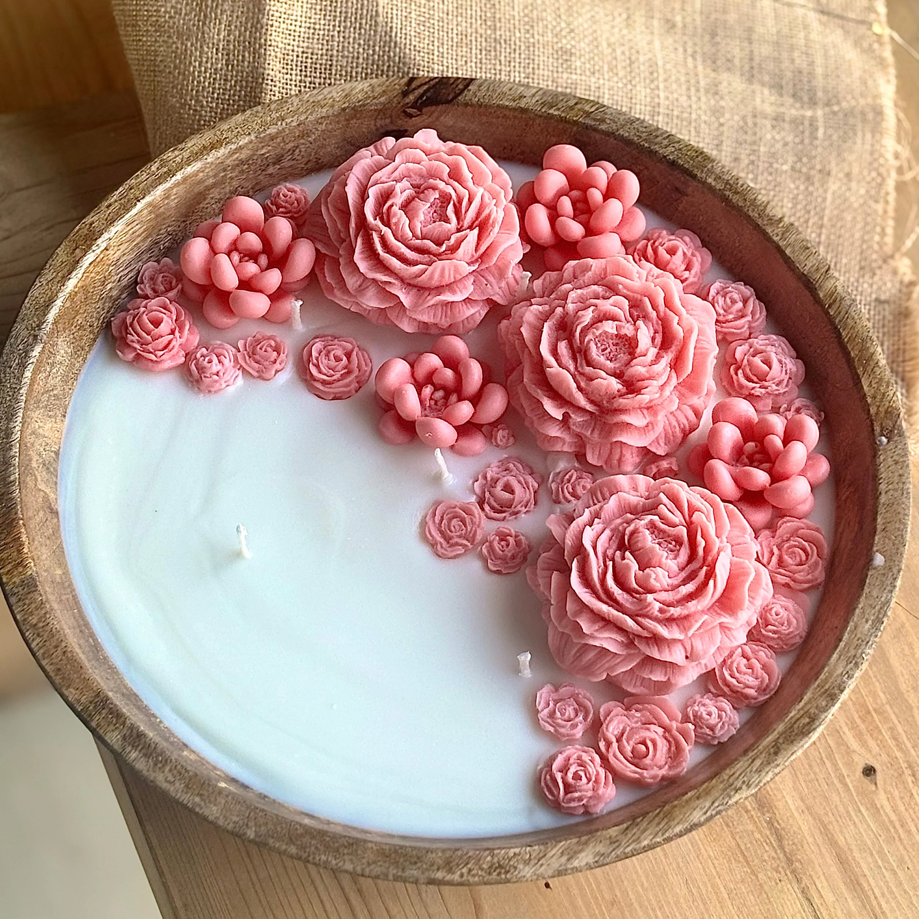 Jumbo Size Pink Peony Soy Scented Candle | 2.5 Kg wax | Festive - Image 2