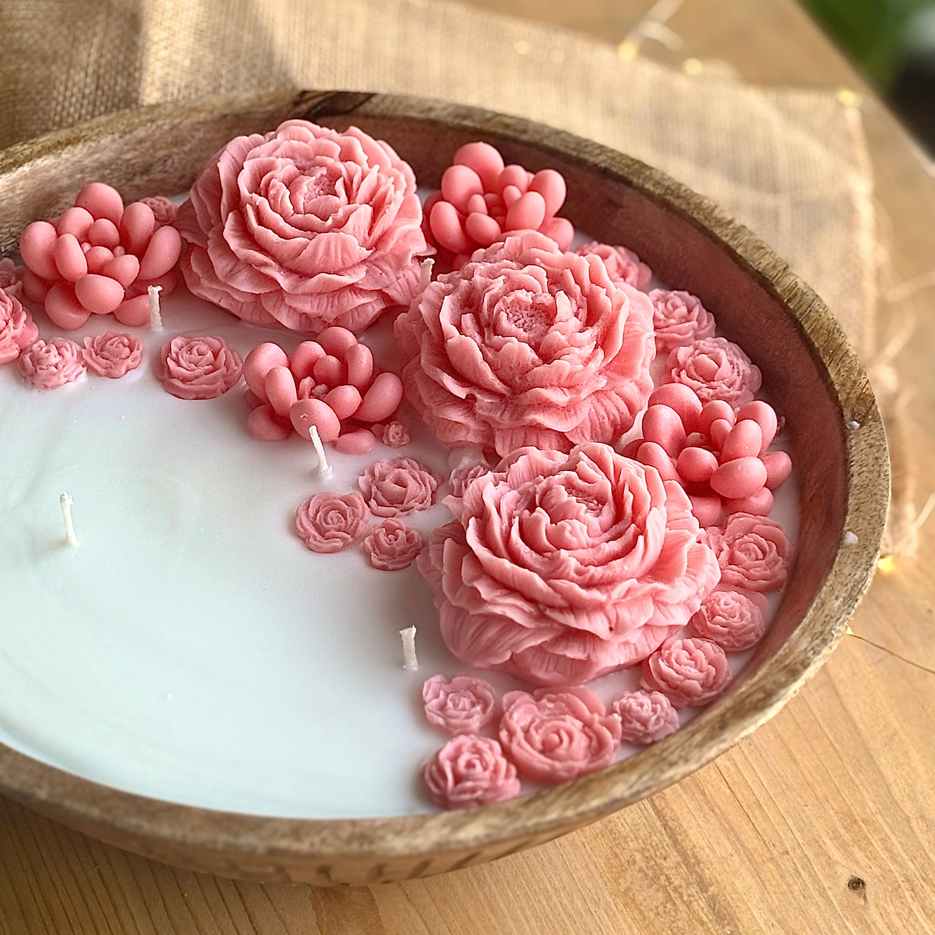 Jumbo Size Pink Peony Soy Scented Candle | 2.5 Kg wax | Festive - Image 3