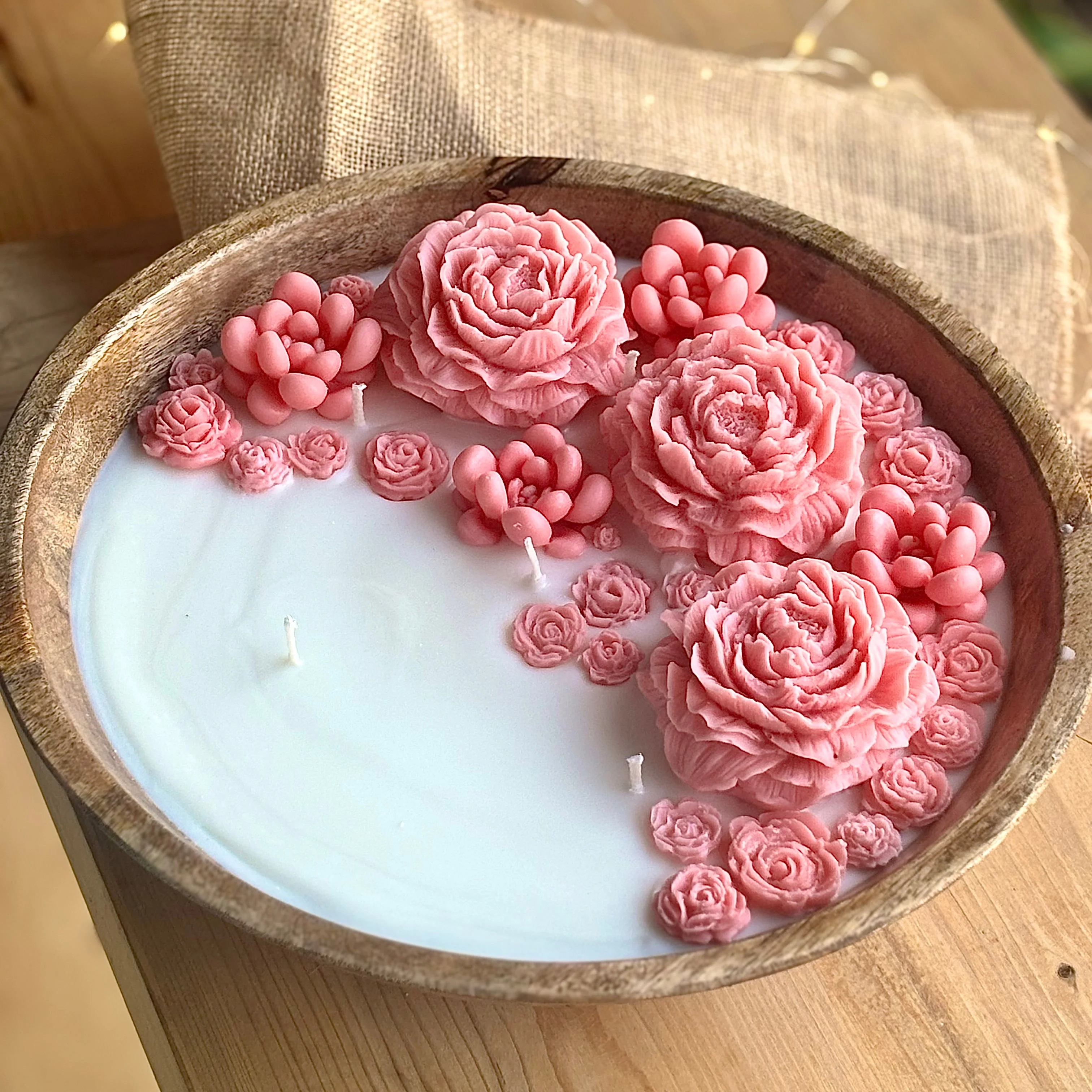 Jumbo Size Pink Peony Soy Scented Candle | 2.5 Kg wax | Festive - Image 4