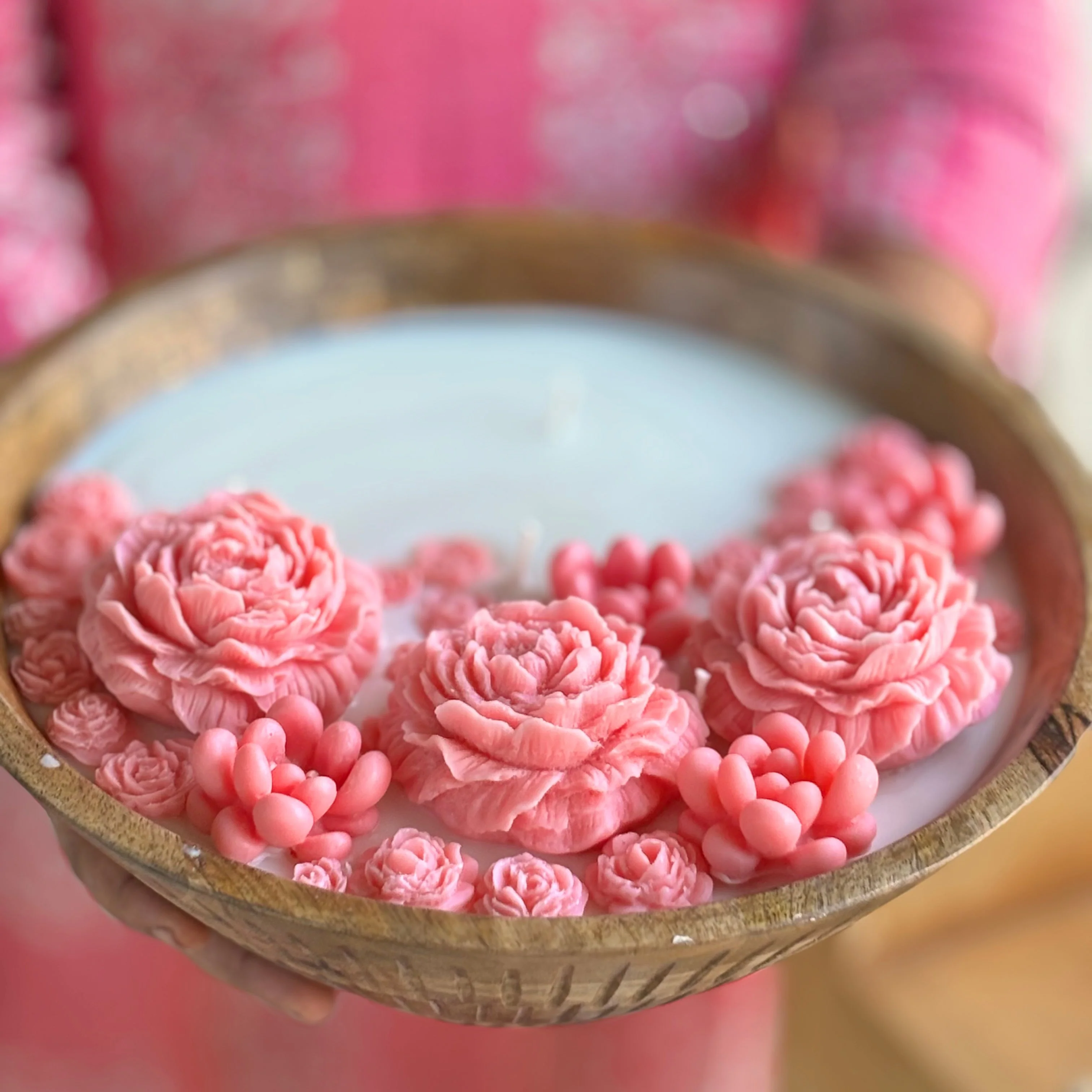 Jumbo Size Pink Peony Soy Scented Candle | 2.5 Kg wax | Festive - Image 5