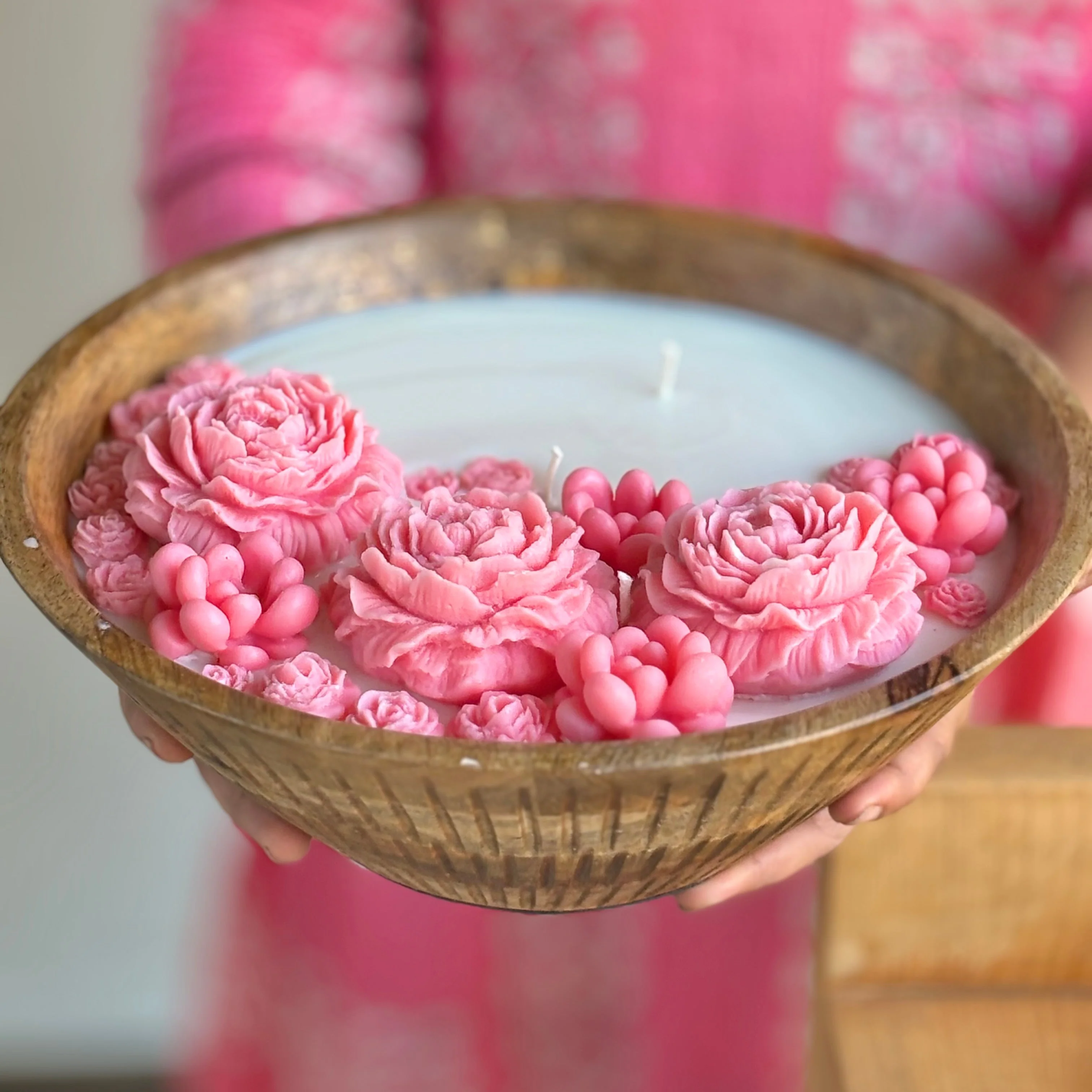 Jumbo Size Pink Peony Soy Scented Candle | 2.5 Kg wax | Festive - Image 6