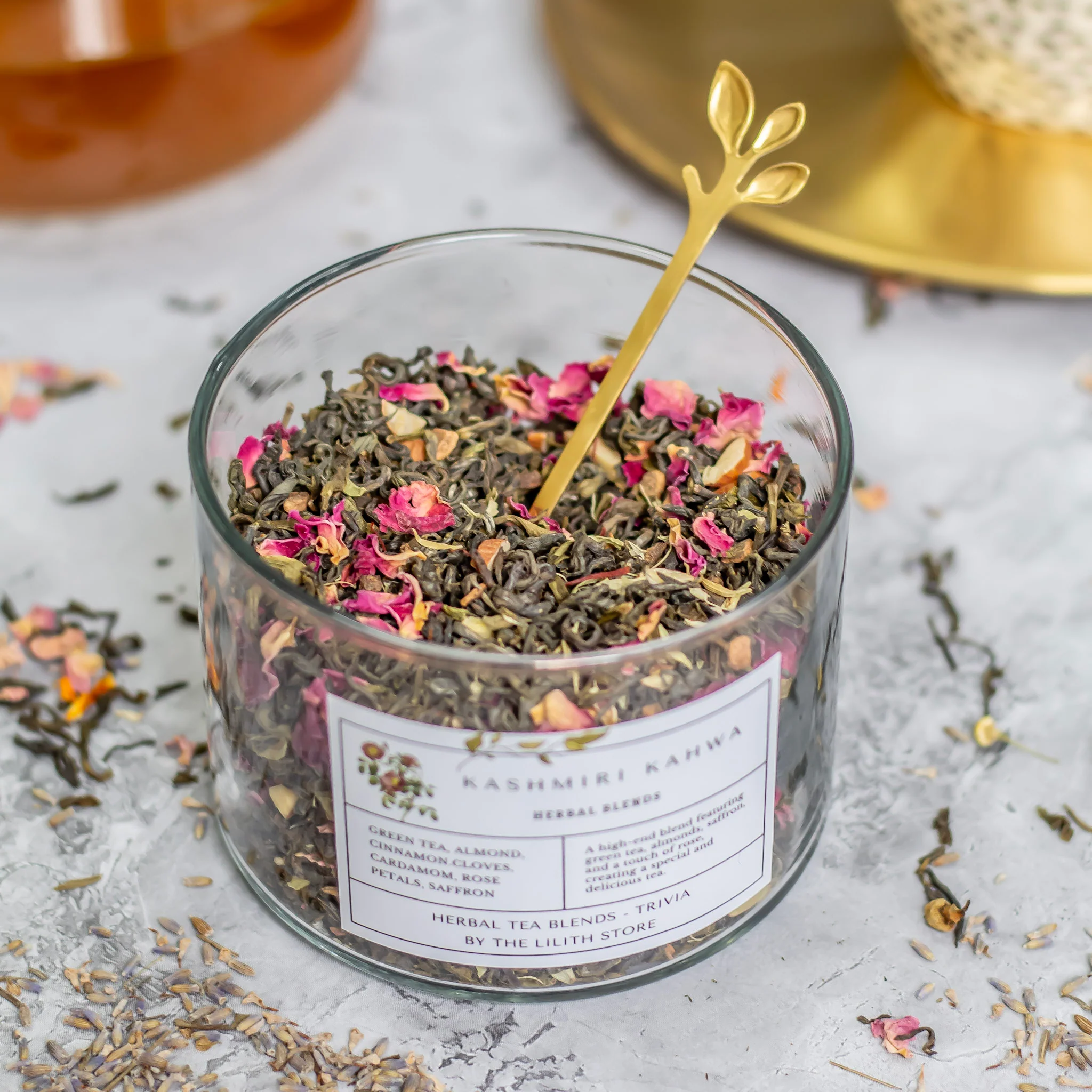 Kashmiri Kahwa Herbal Flavoured Herbal Tea blend - 100 Gm | Love, Compassion & emotional Balance - Image 3