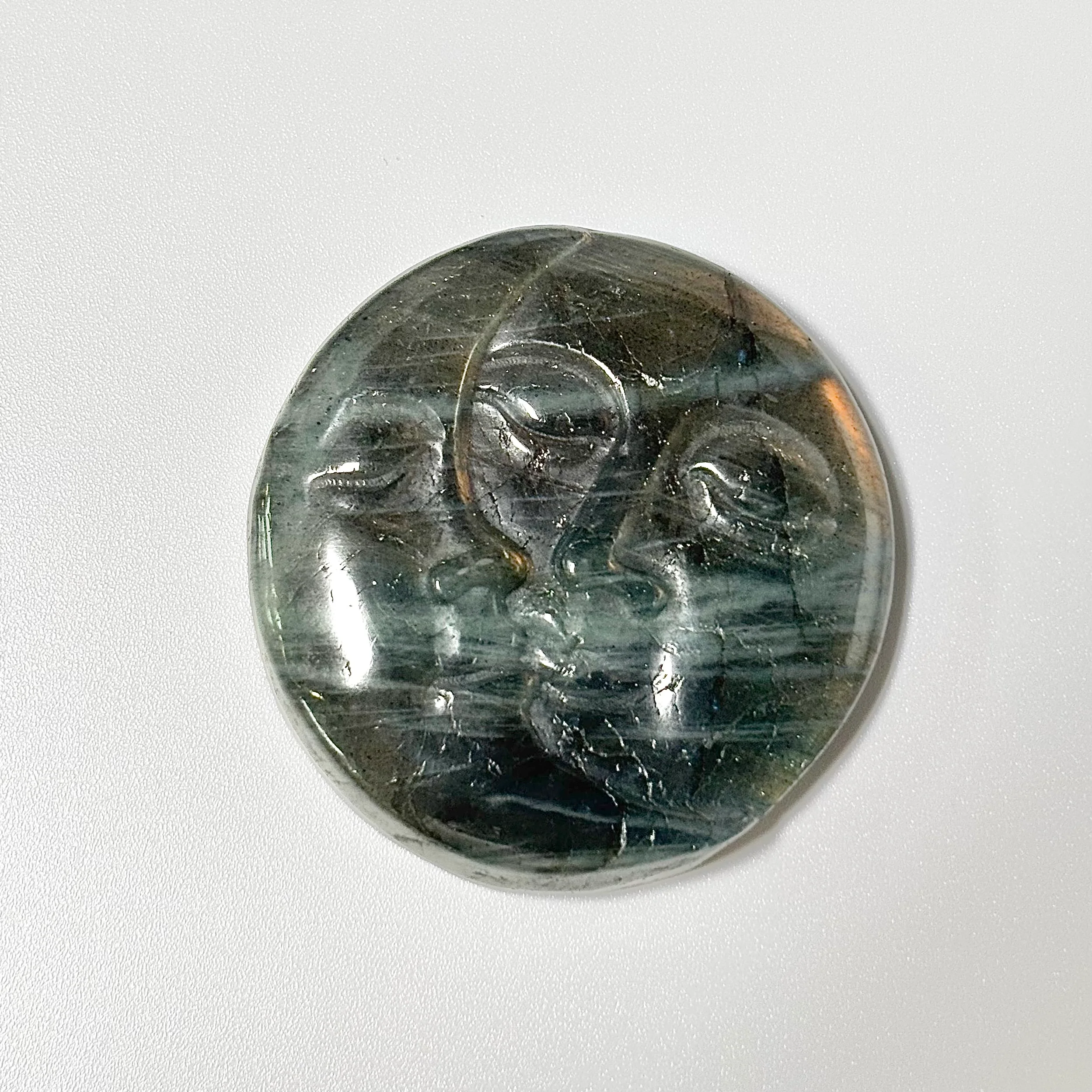 Sun & Moon Labradorite Crystal Carving – Intuition • Balance • Transformation - Image 2