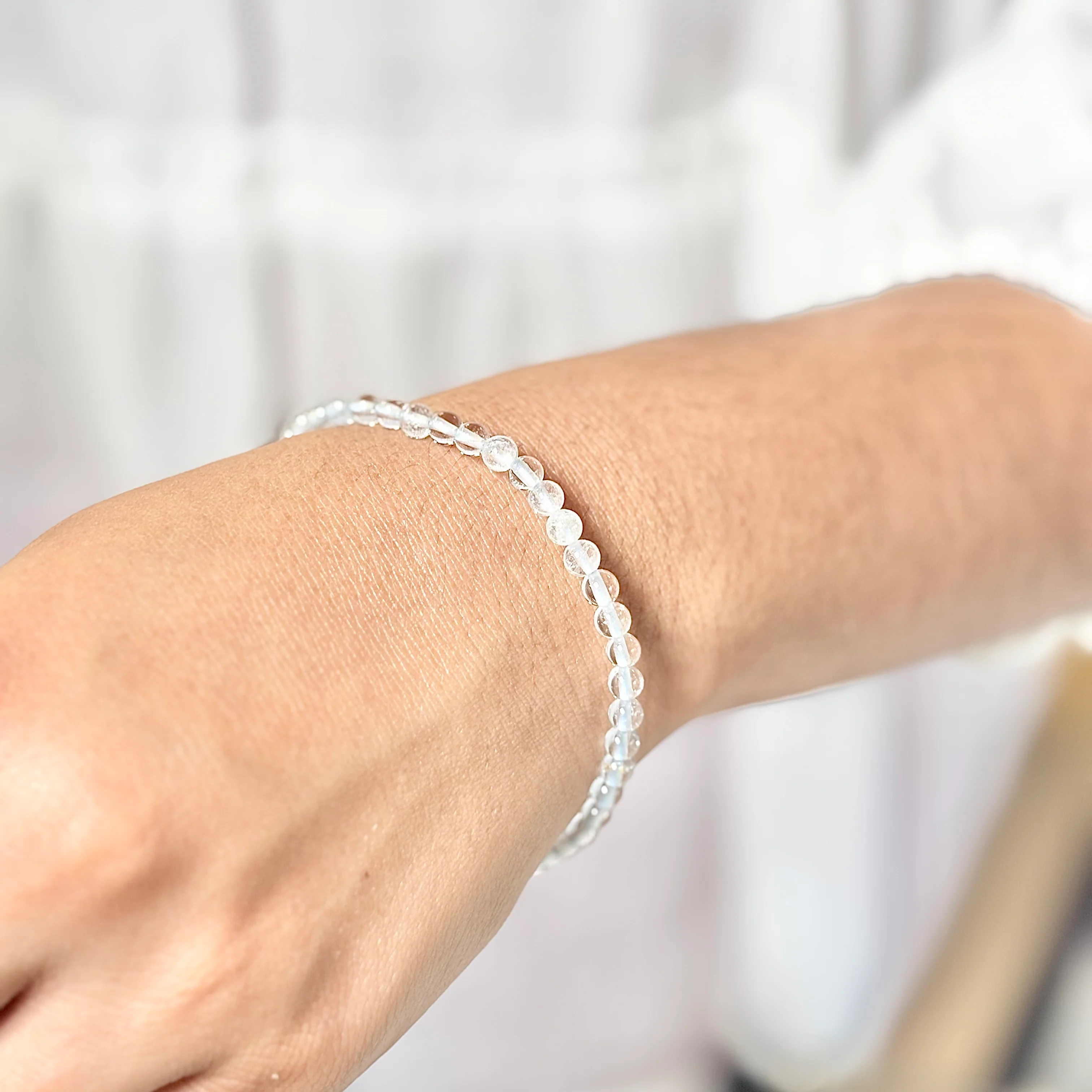 Superior Quality Blue Topaz Bead Bracelet - 4mm | Creative Expression - Image 3