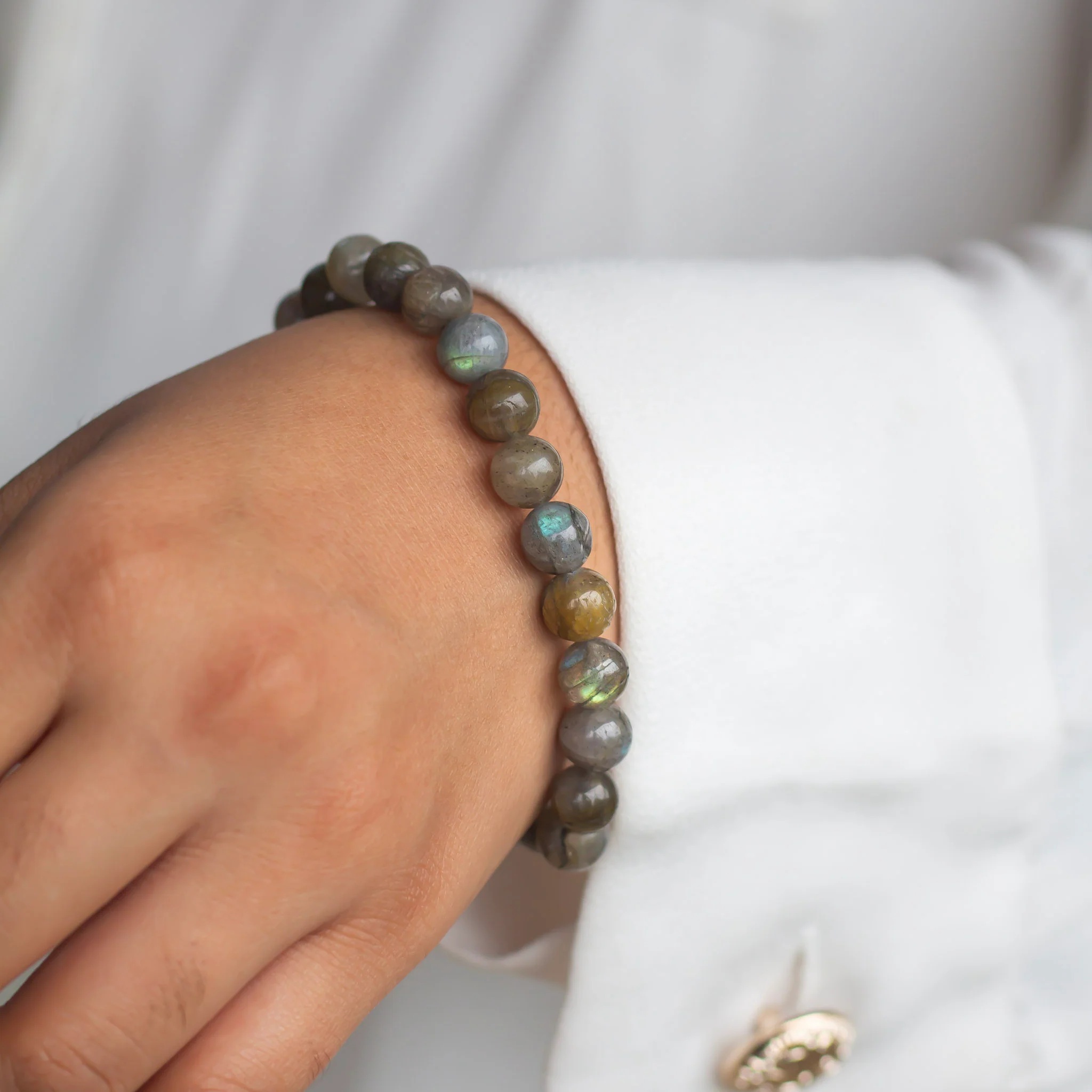 Labradorite Bead Bracelet - 8mm | Spiritual Growth - Image 3