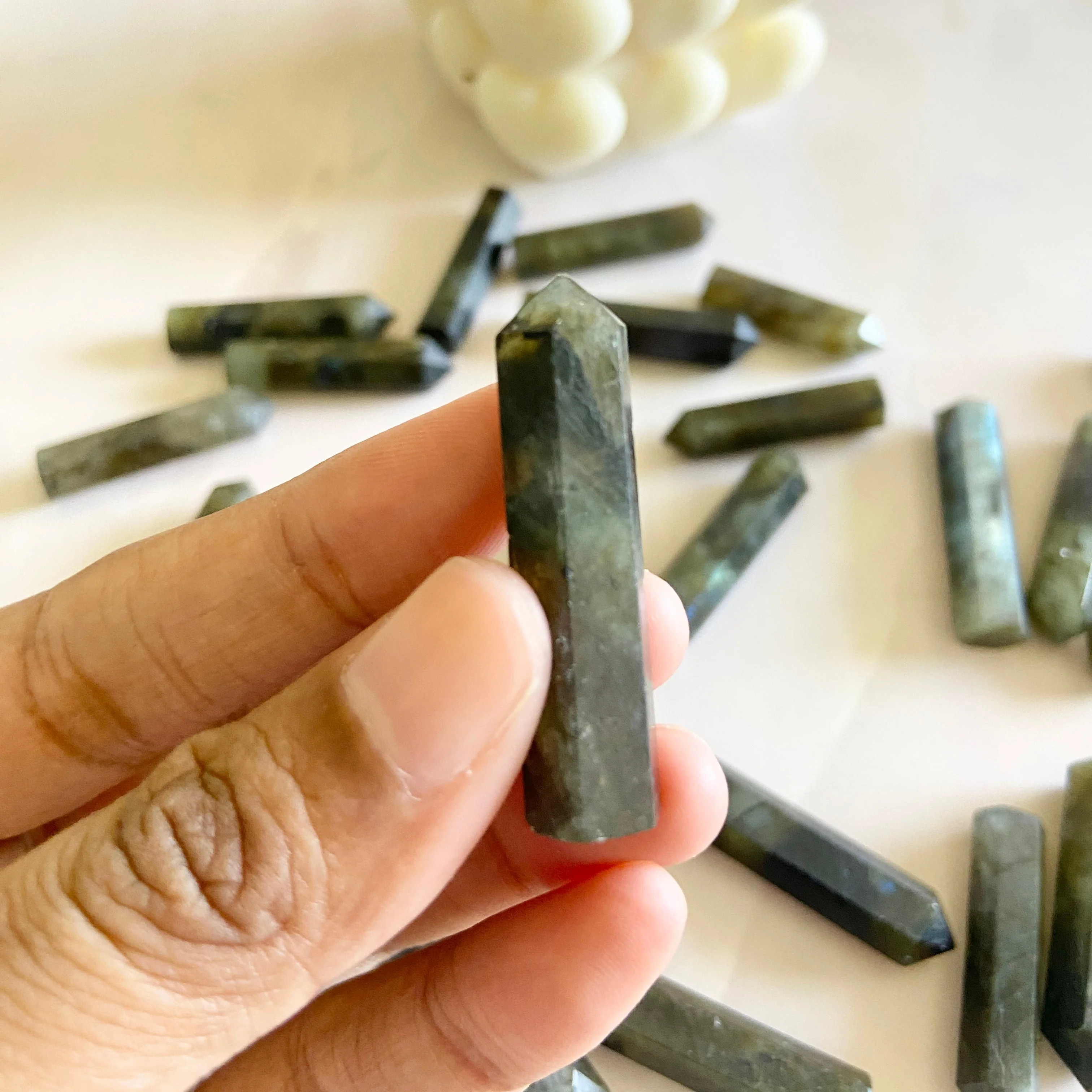 Labradorite Mini Pencil Point | Promotes Spiritual Growth - Image 3