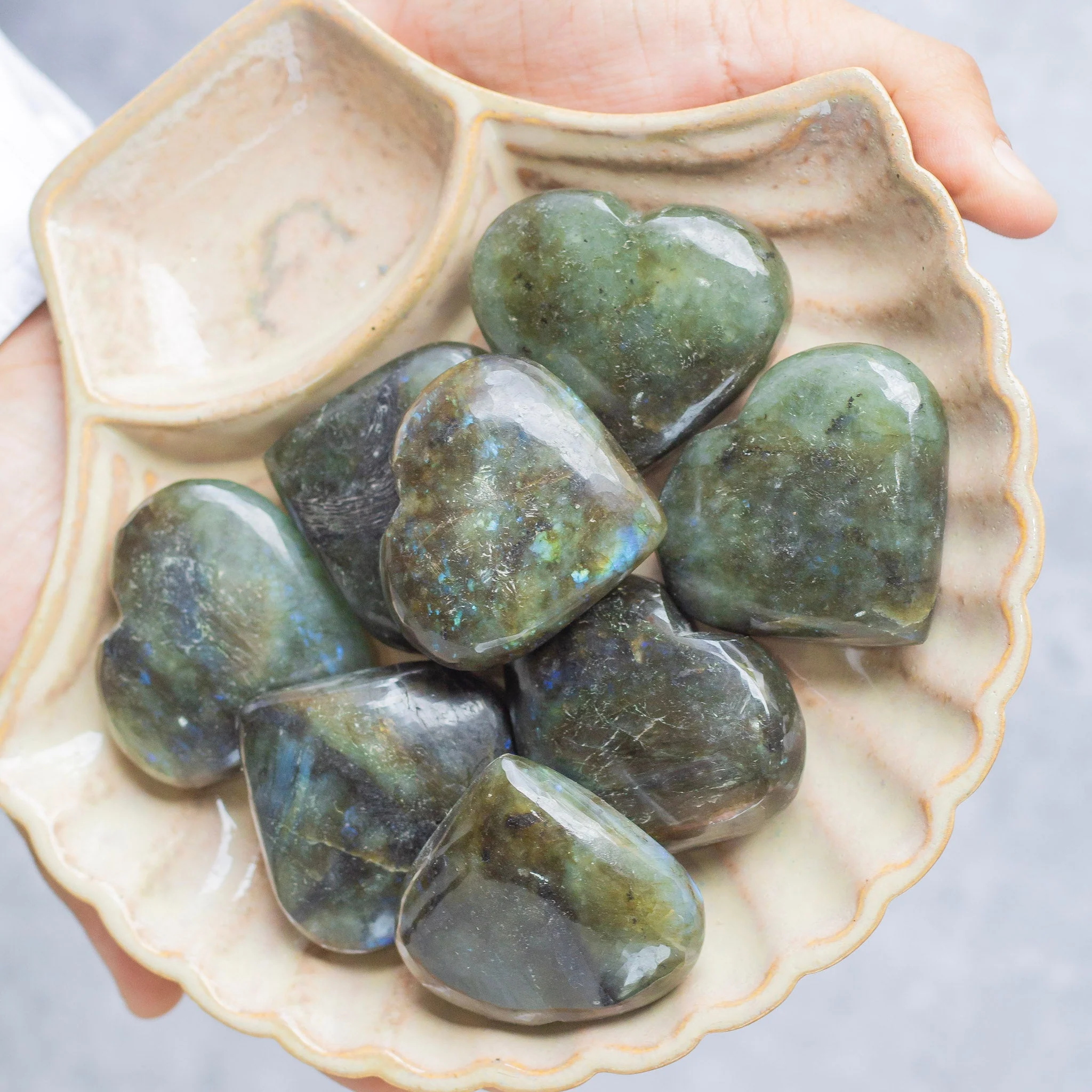 Labradorite Puffy Hearts | Promotes Spiritual Growth - Image 3