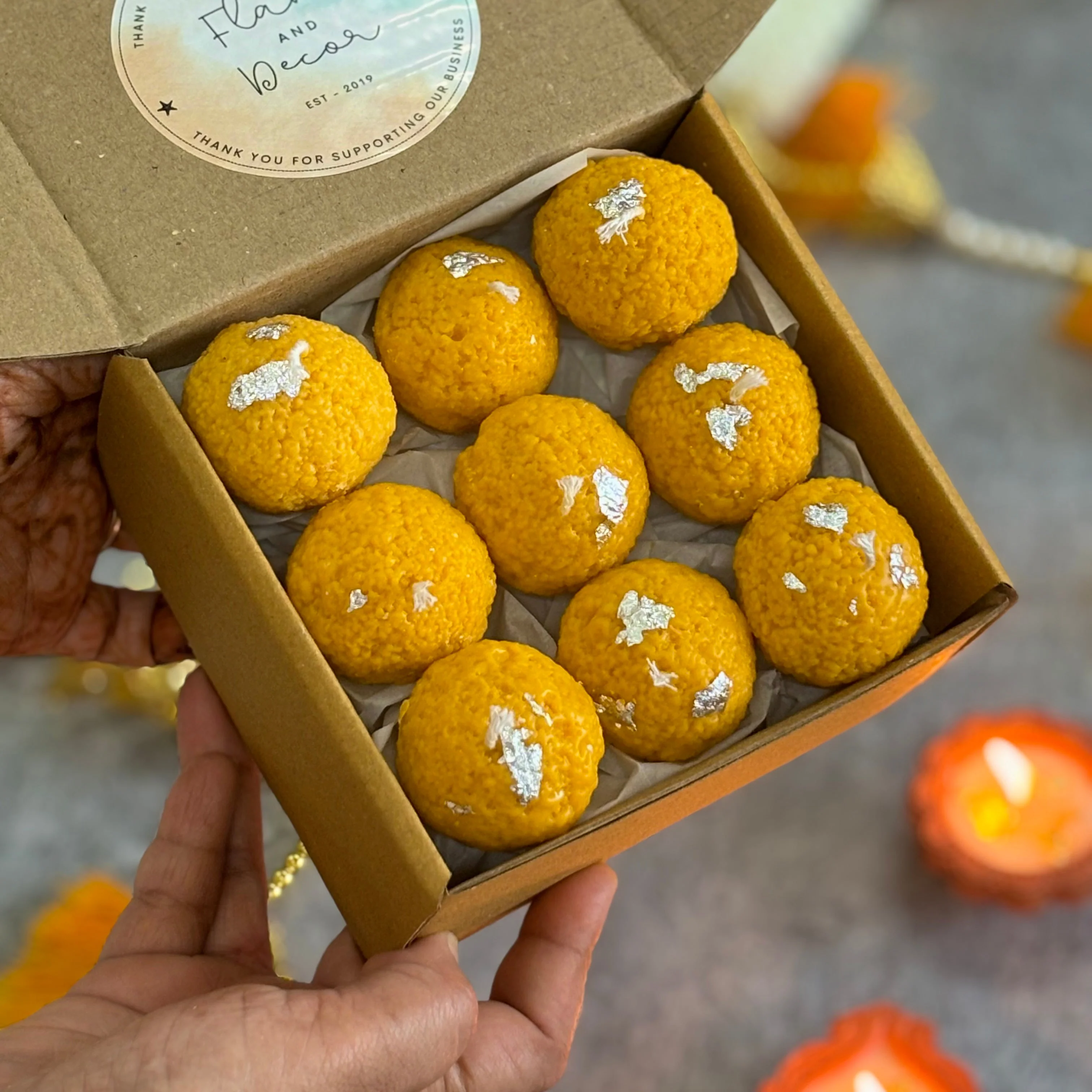 Laddu Scented Soy Candle - Pack of 9 - Image 4