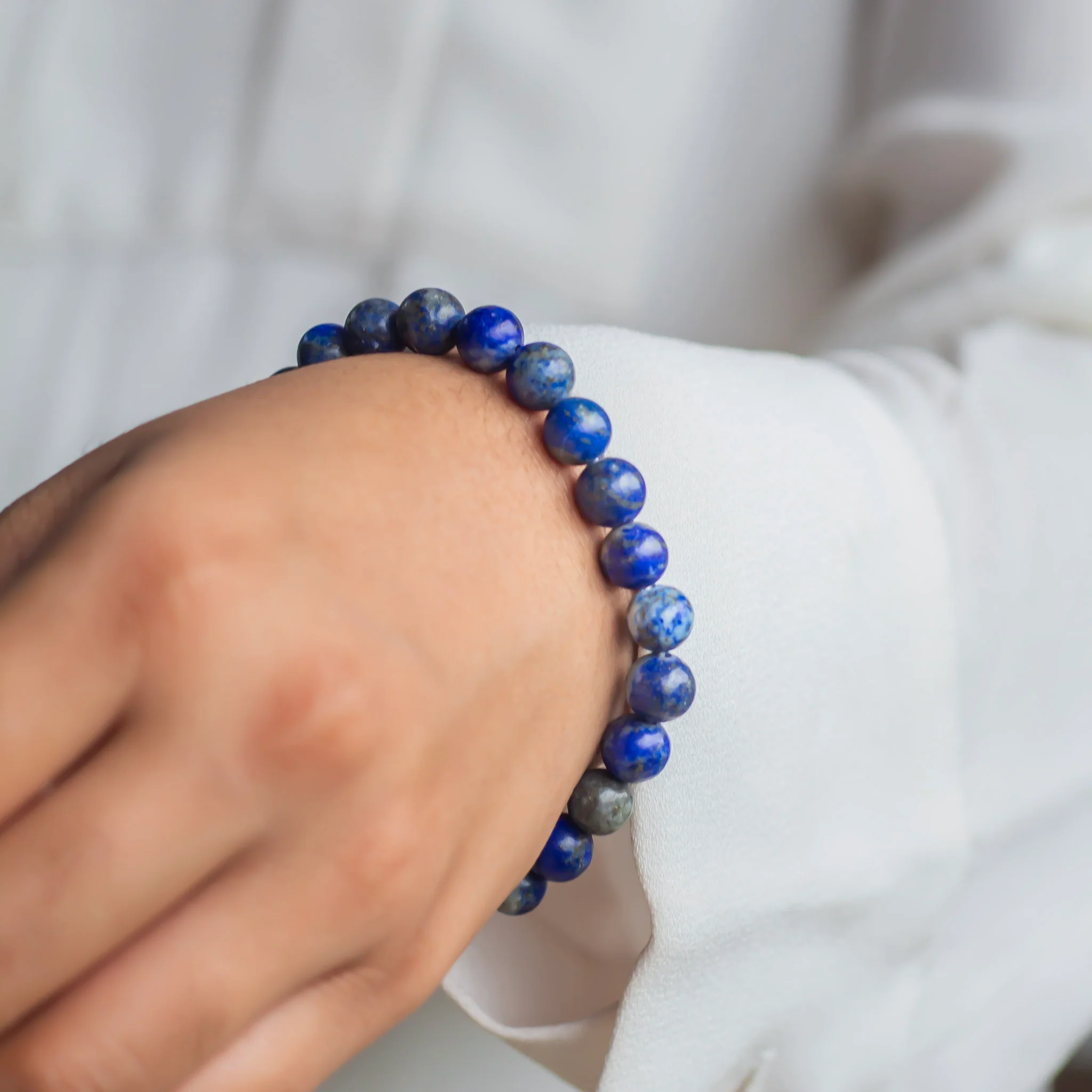 Lapis Lazuli Bracelet - 8mm | Expression & Communication - Image 4