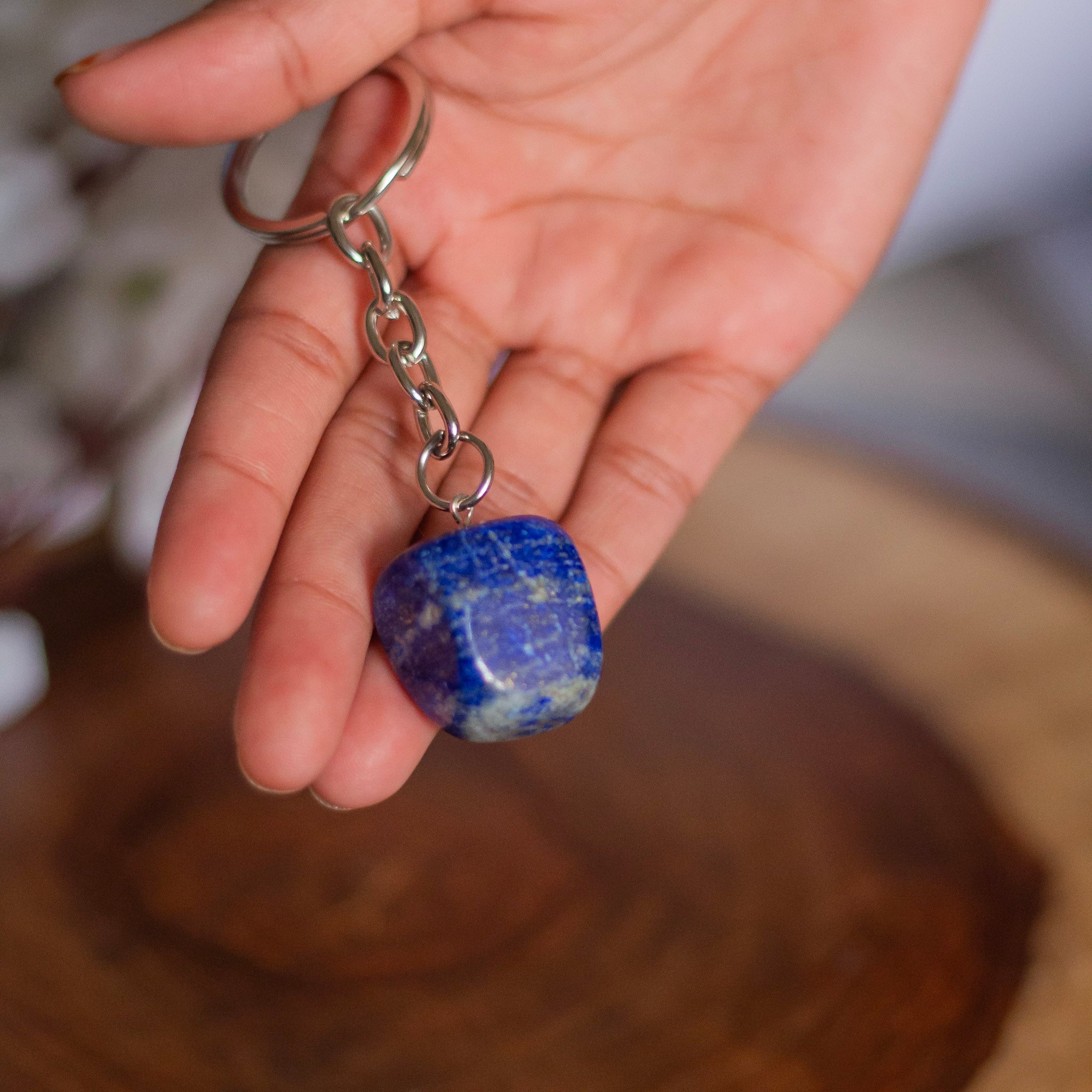 Lapis Lazuli Tumbled Keychain | Expression & Communication