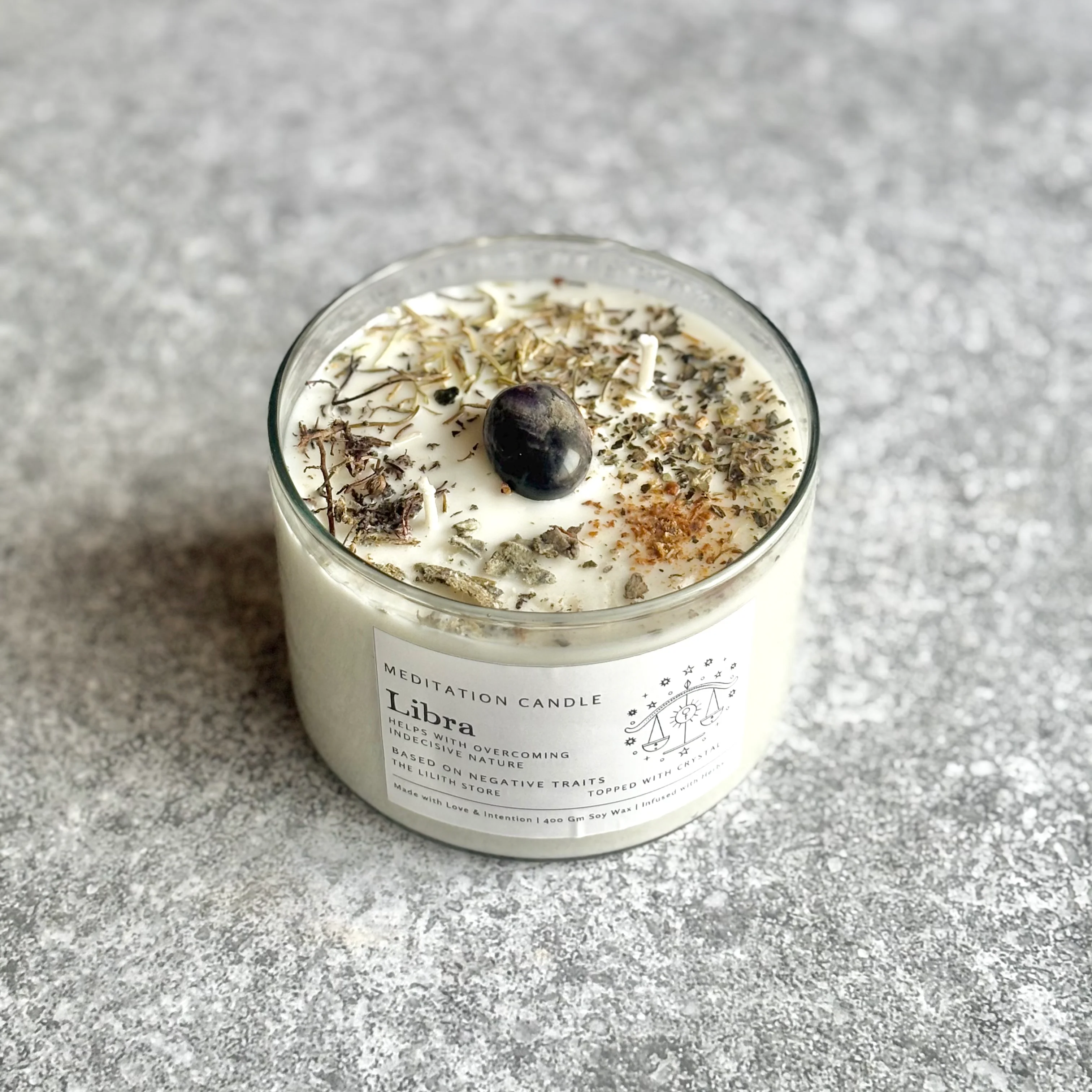 Libra Zodiac Soy Intention Candle | 400 Gm - Image 3
