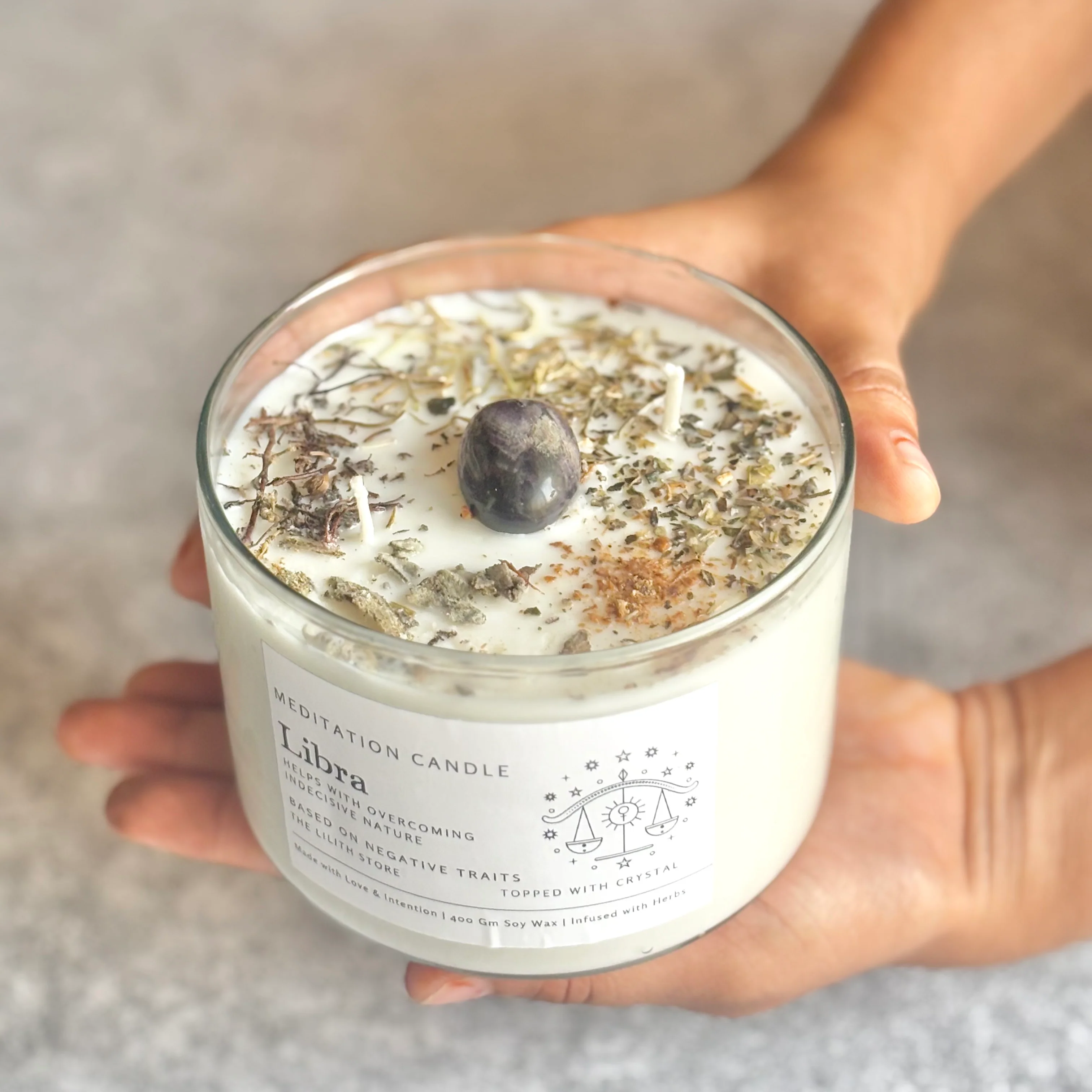 Libra Zodiac Soy Intention Candle | 400 Gm - Image 5