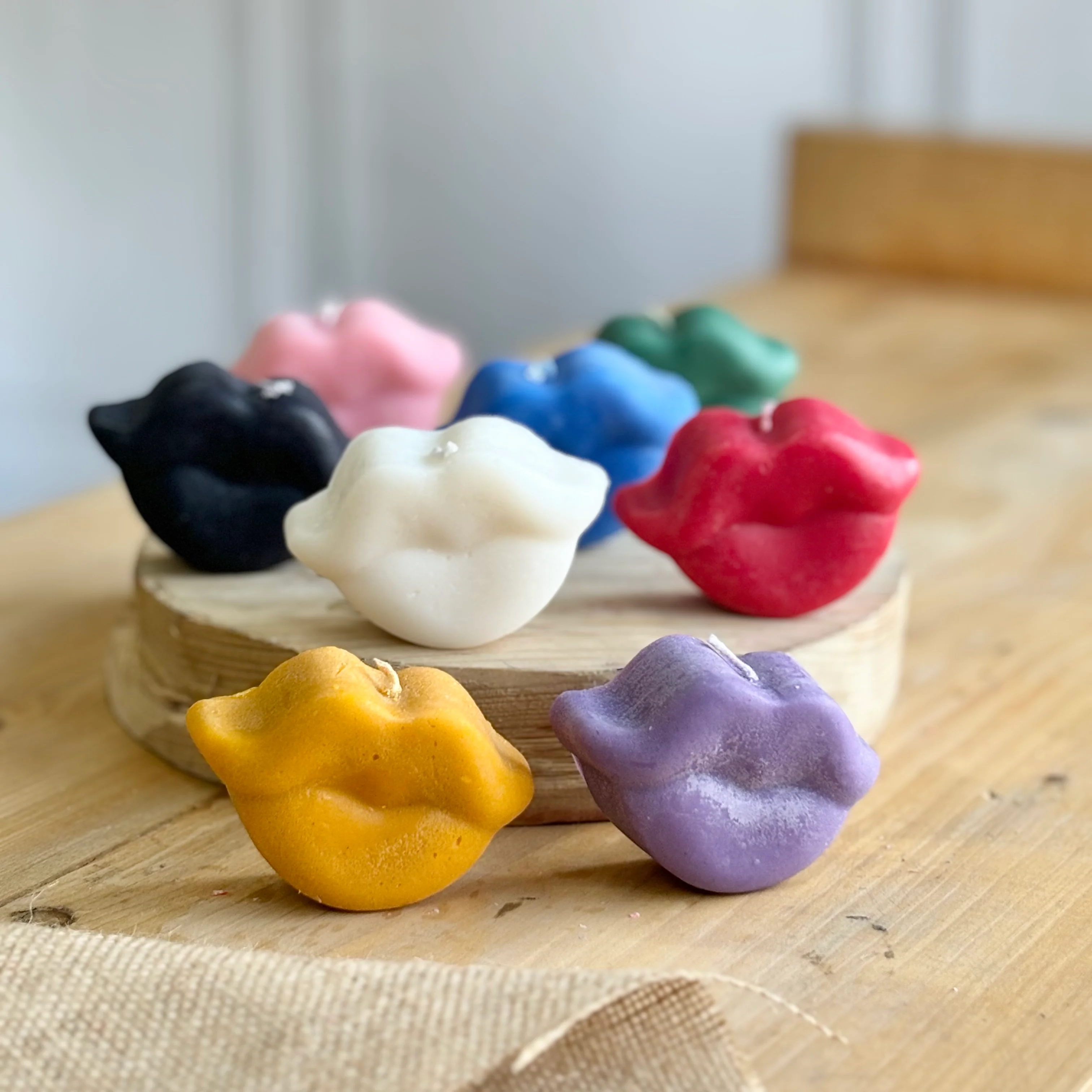 Lip Figurine Soy Candle - | Colour Options Available