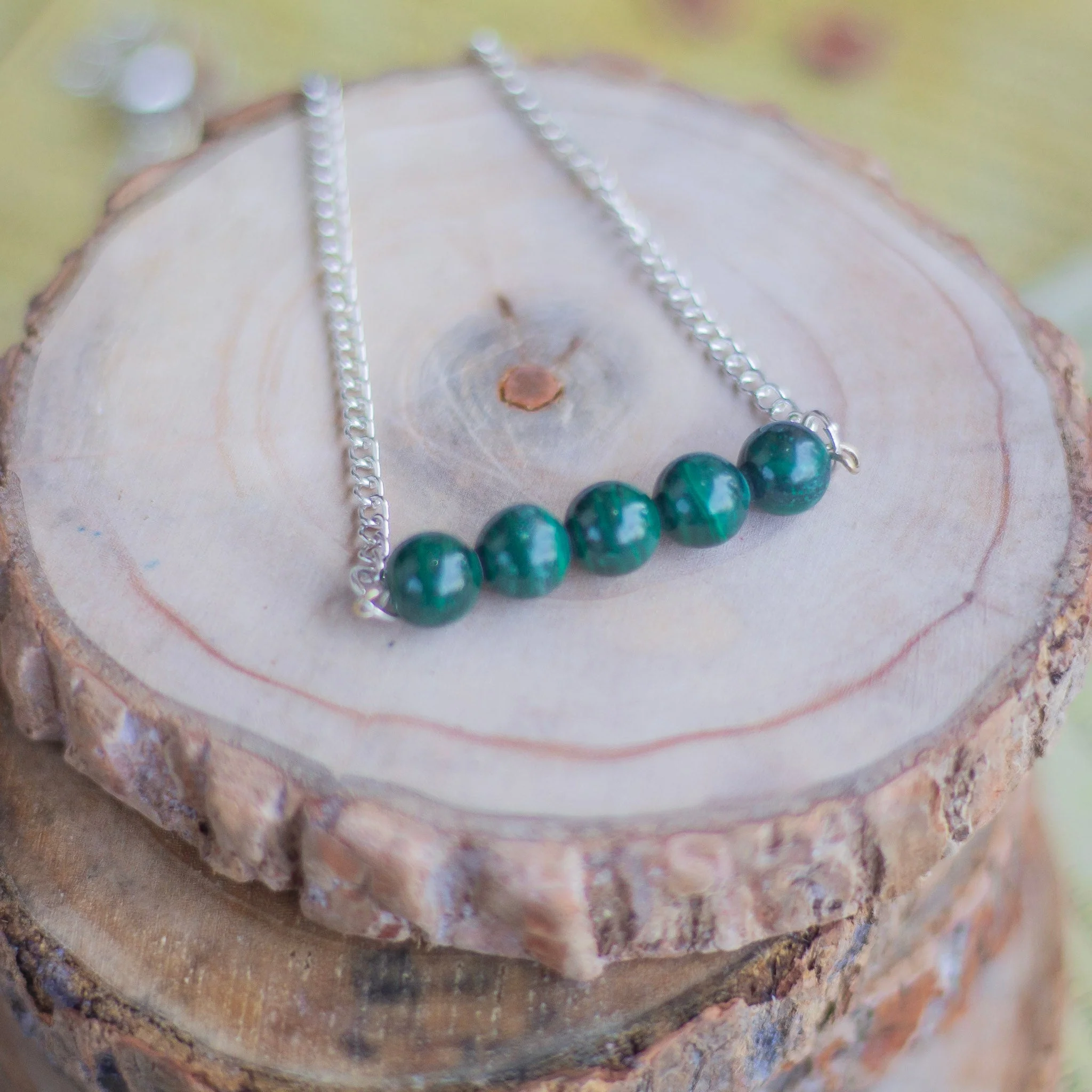 Malachite Bead Necklace | Stone of Protection & Encouragement - Image 2