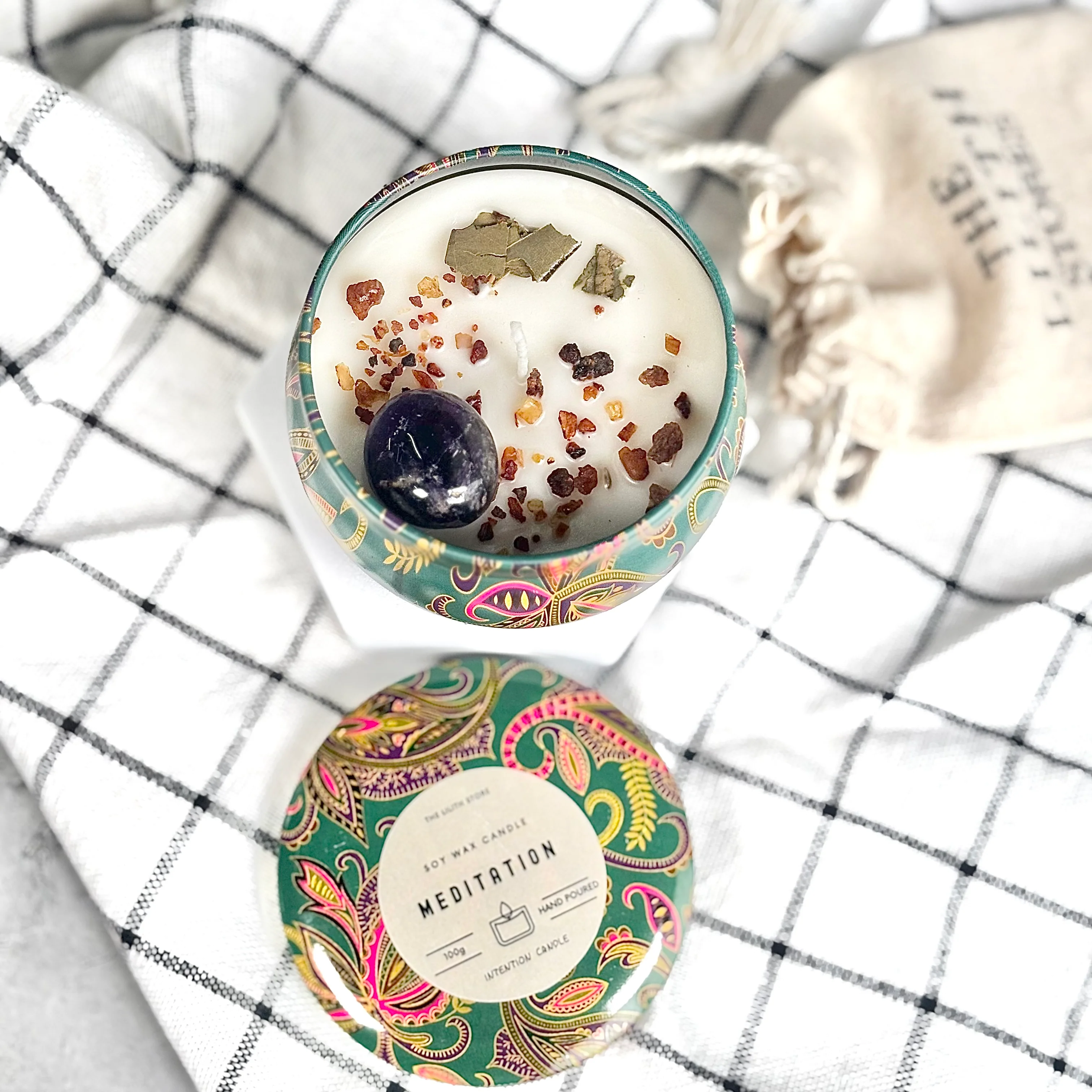 Meditation Tin Container Soy Intention Candle - 100 g - Image 3