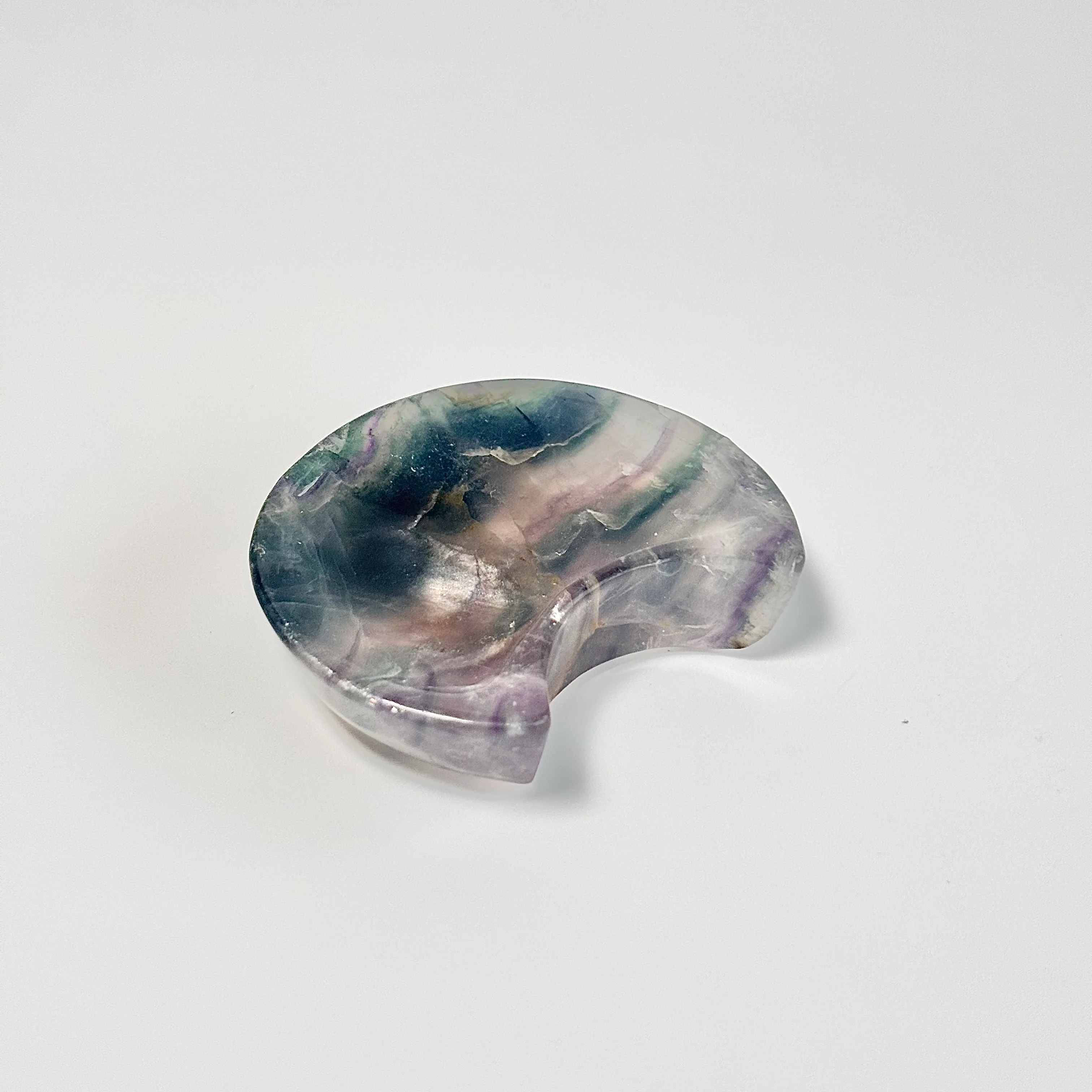 Crescent Moon-Shaped Fluorite Bowl