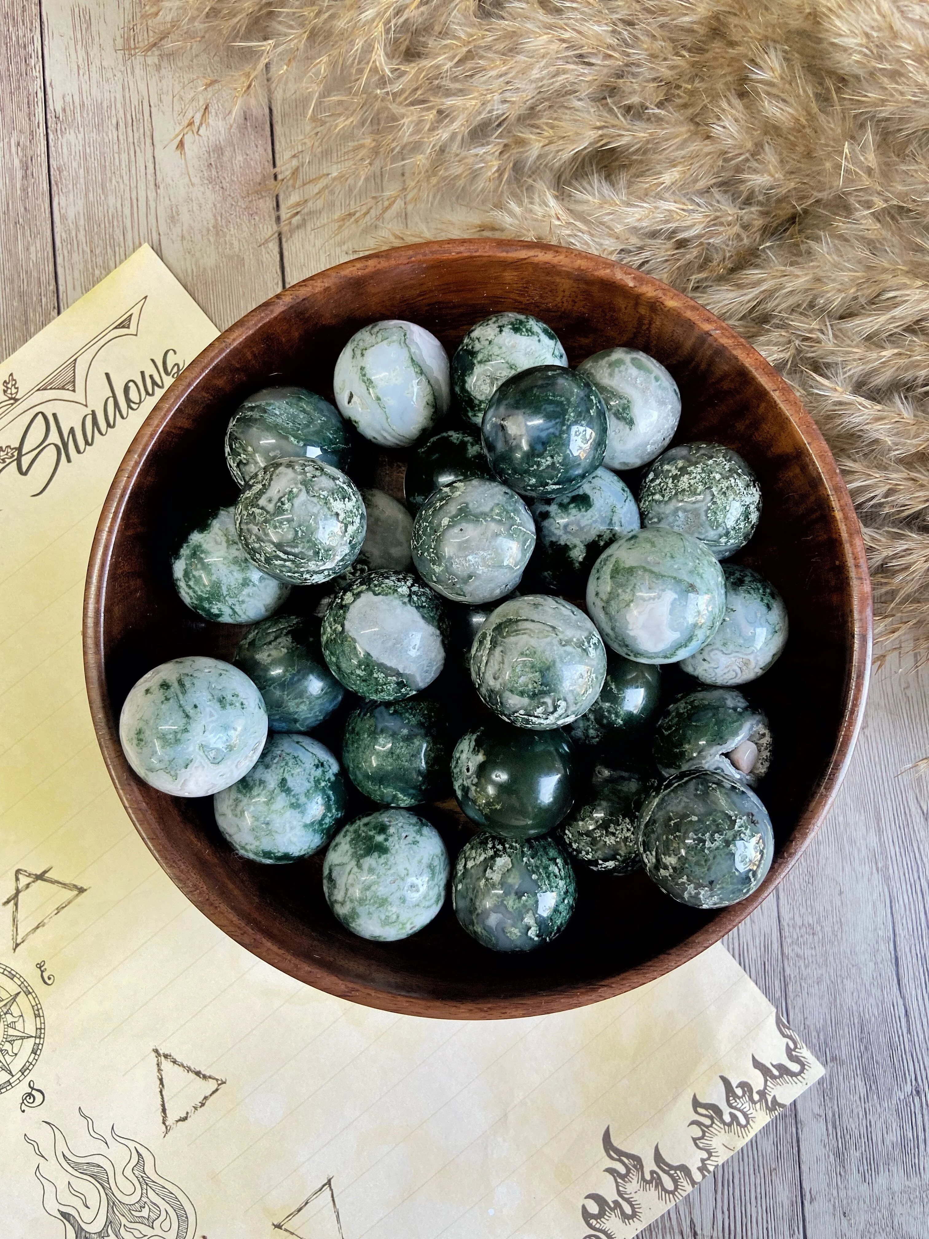 Moss Agate Mini Spheres - Image 3