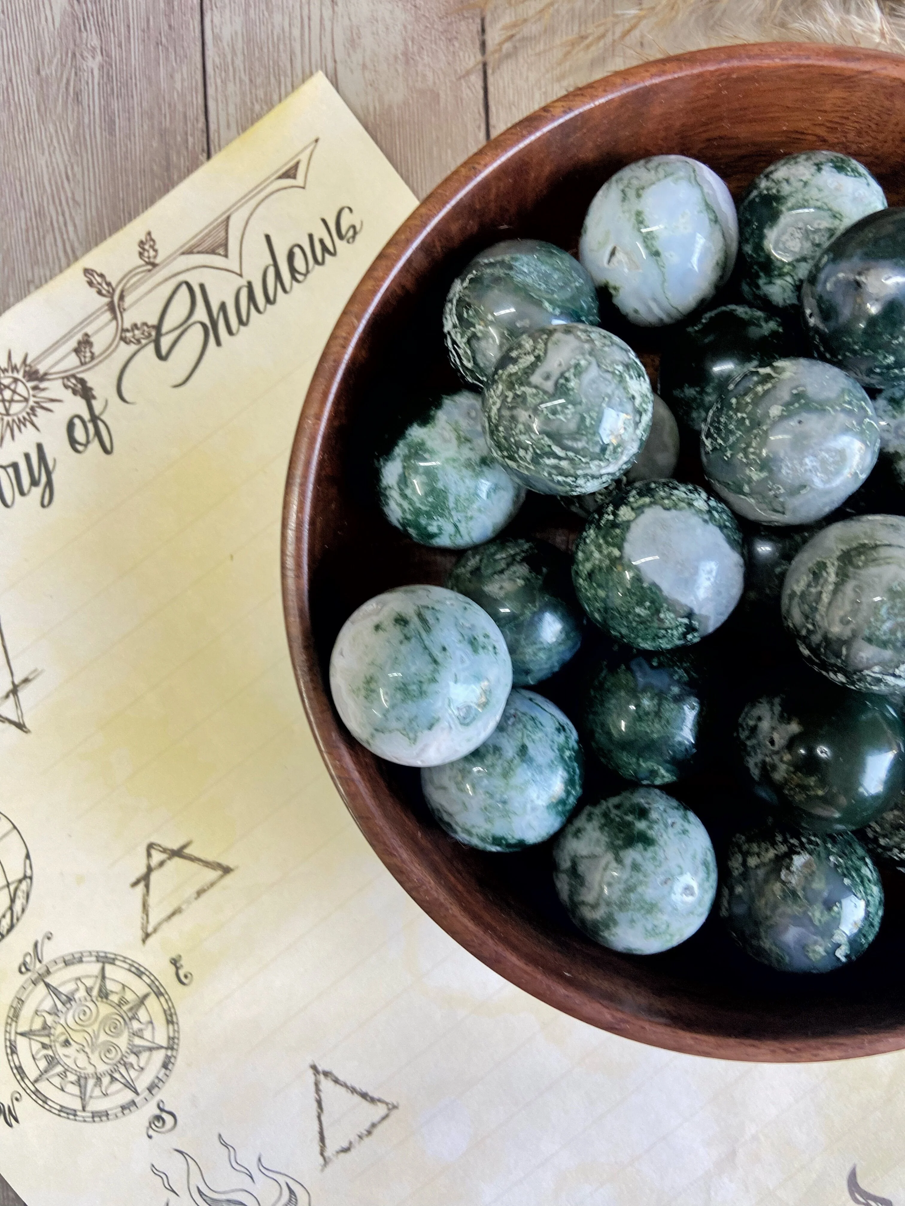 Moss Agate Mini Spheres - Image 4