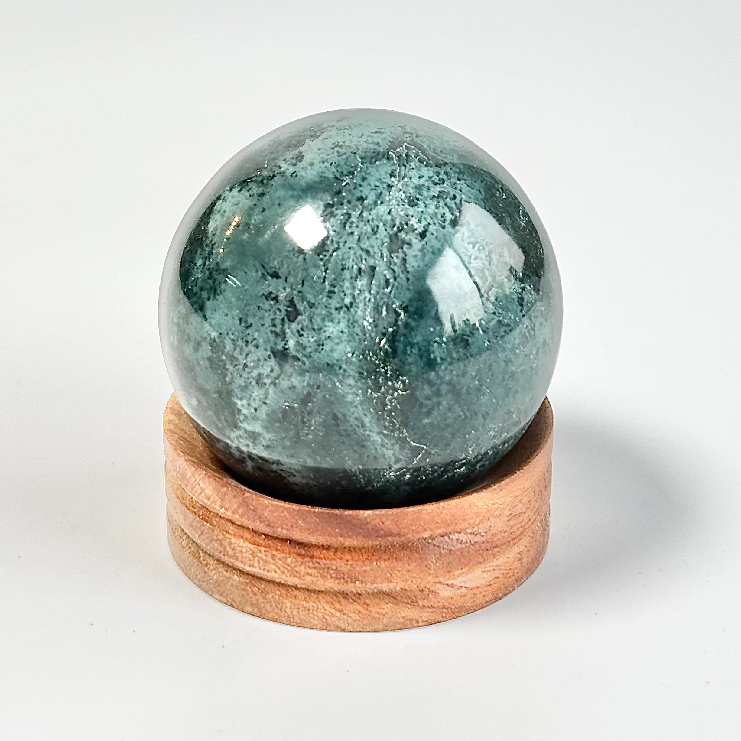 Moss Agate Sphere - Wealth & Abundance - Image 3