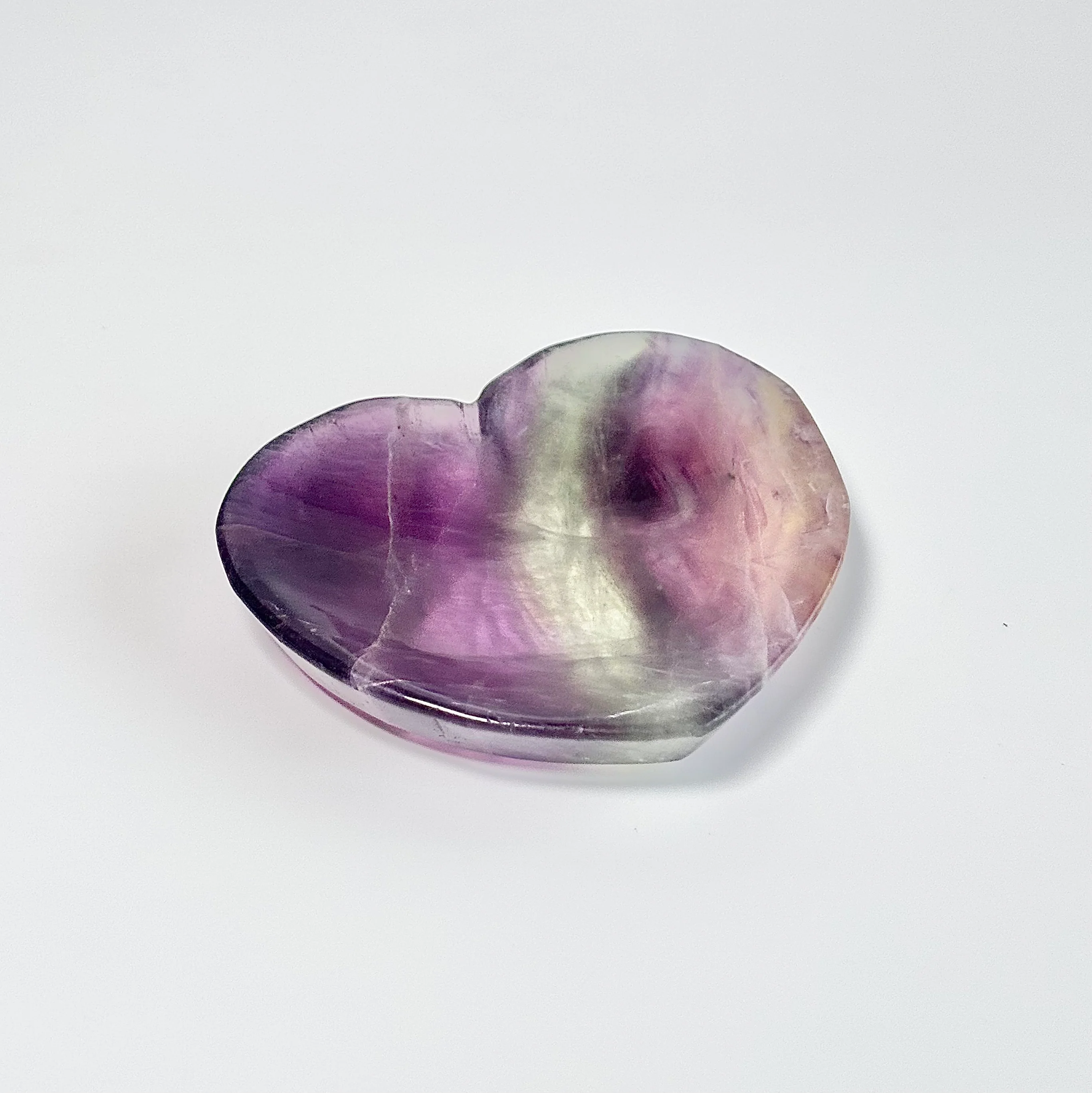 Multi Fluorite Heart-Shaped Bowl