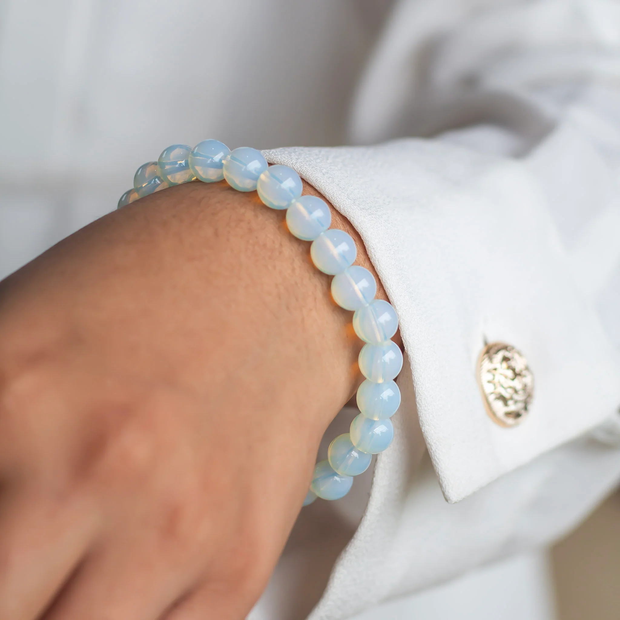 Opalite Bead Bracelet - 8mm | Strengthen Relationship - Image 2