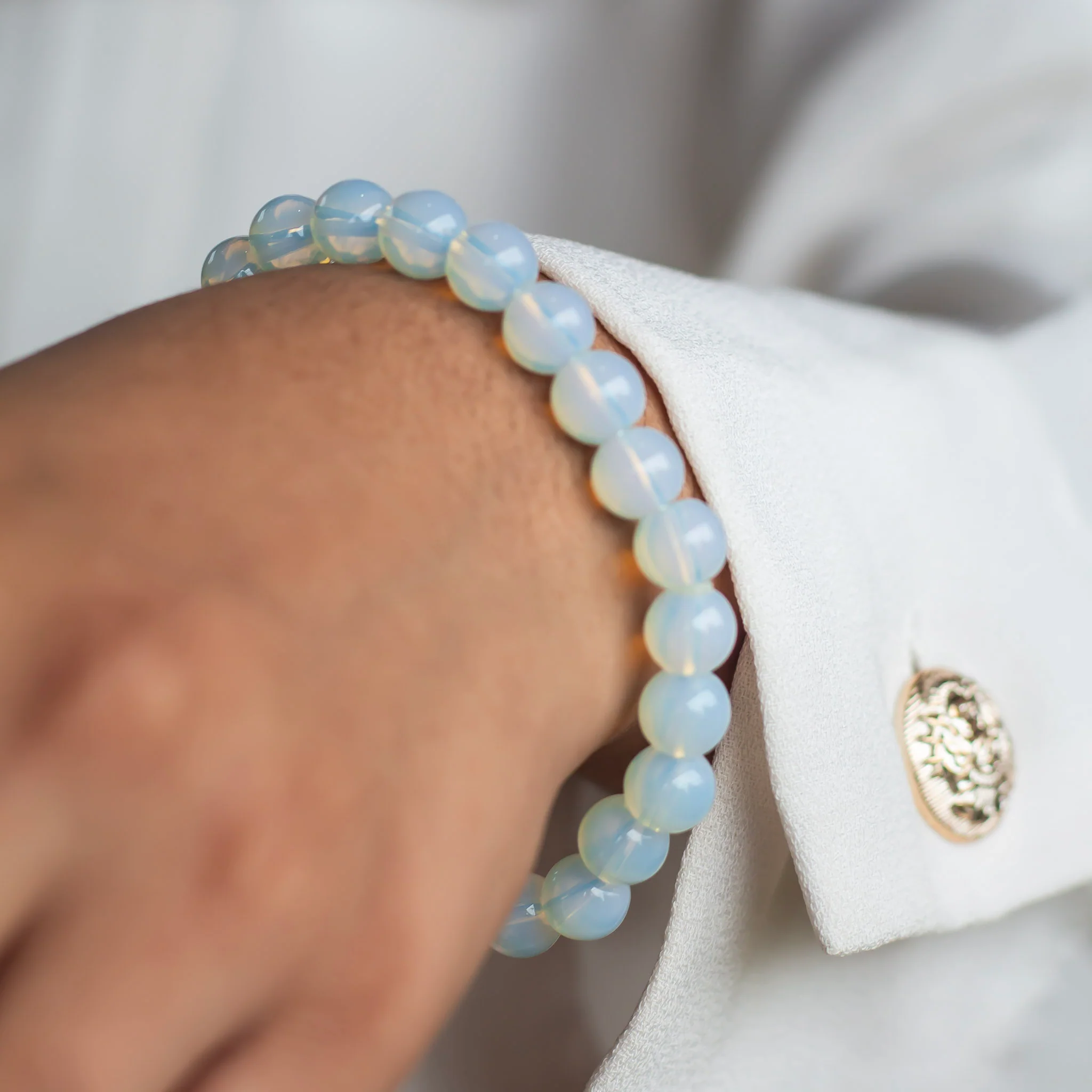 Opalite Bead Bracelet - 8mm | Strengthen Relationship - Image 3