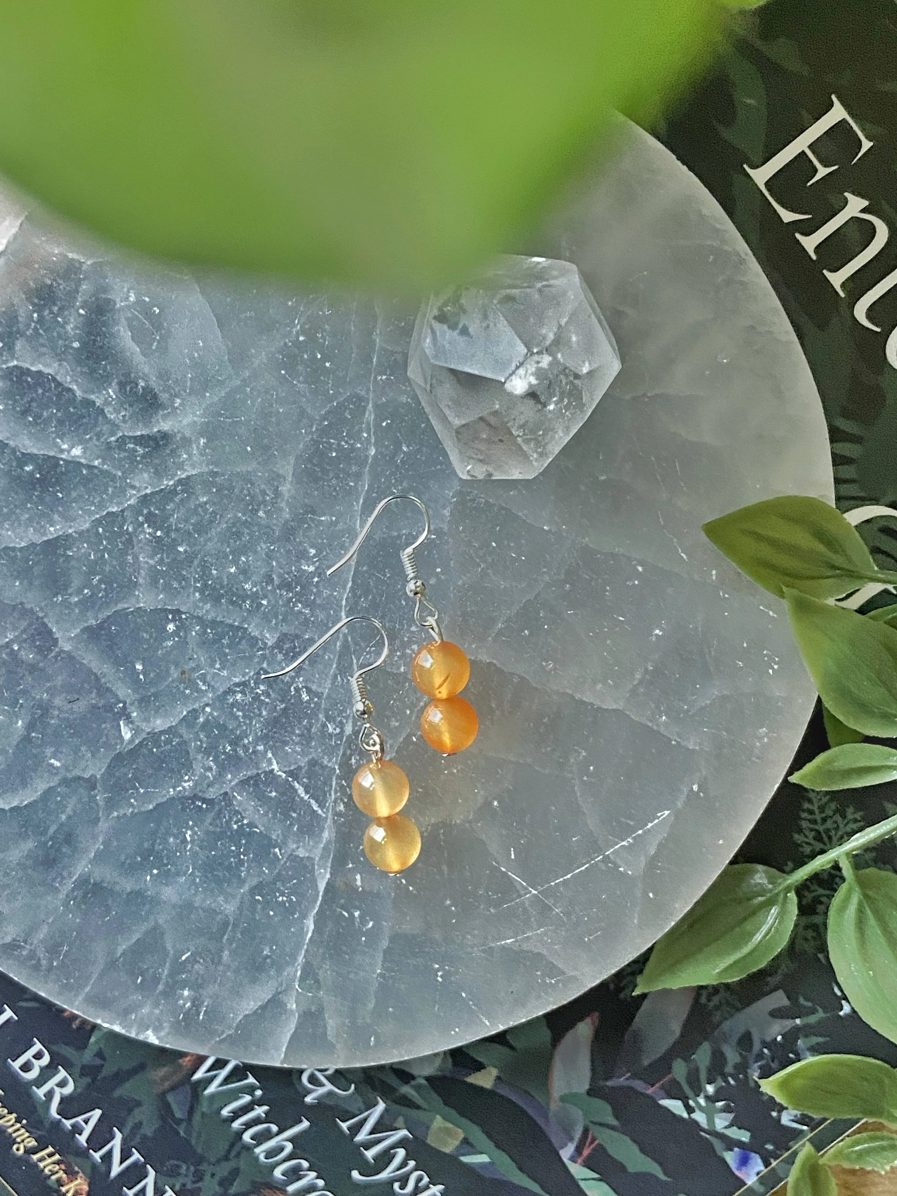 Orange Carnelian Bead Earring | Motivation & Creativity - Image 2