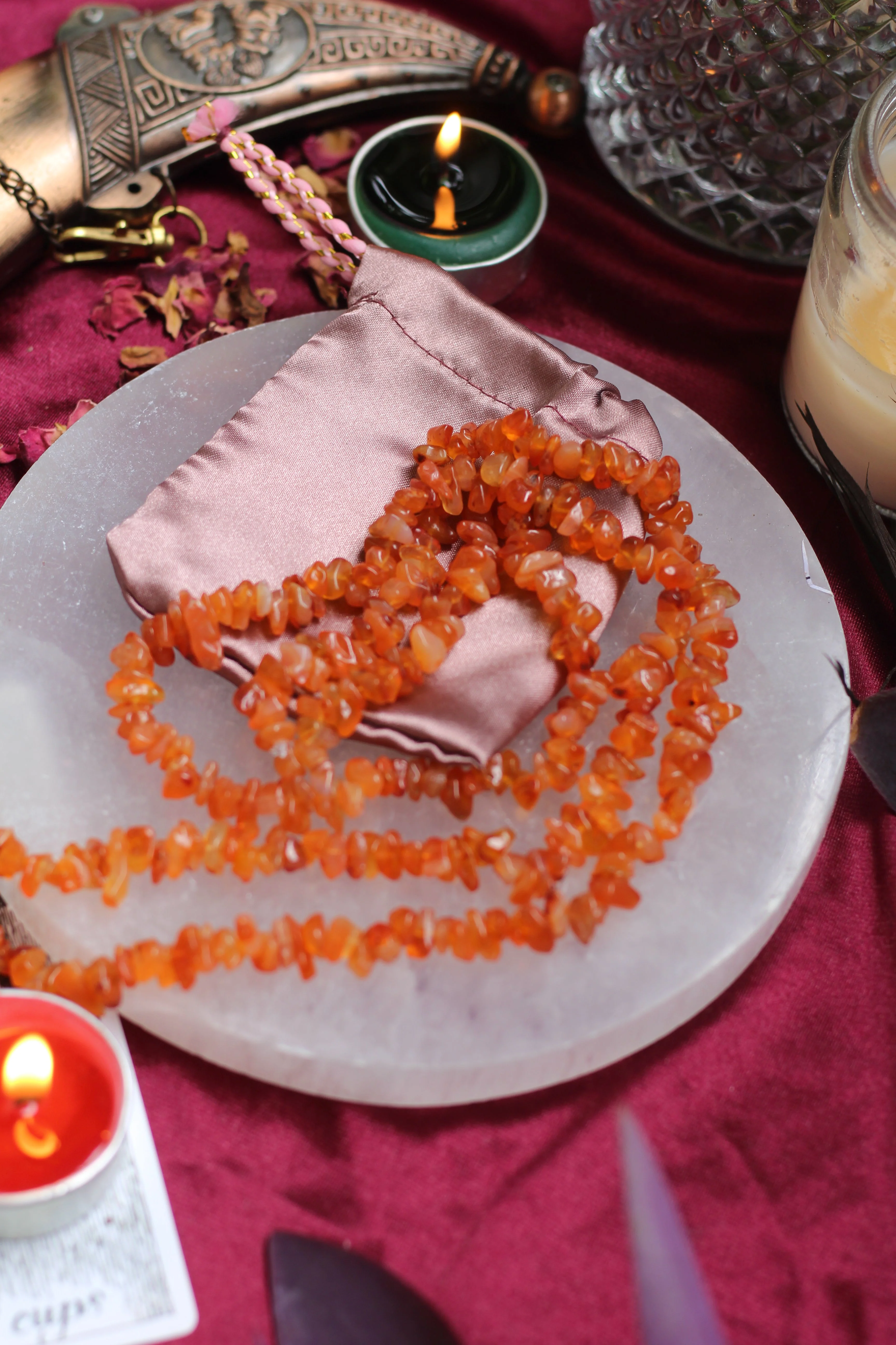 Orange Carnelian Chips String (Mala) | Opportunities & Courage - Image 3