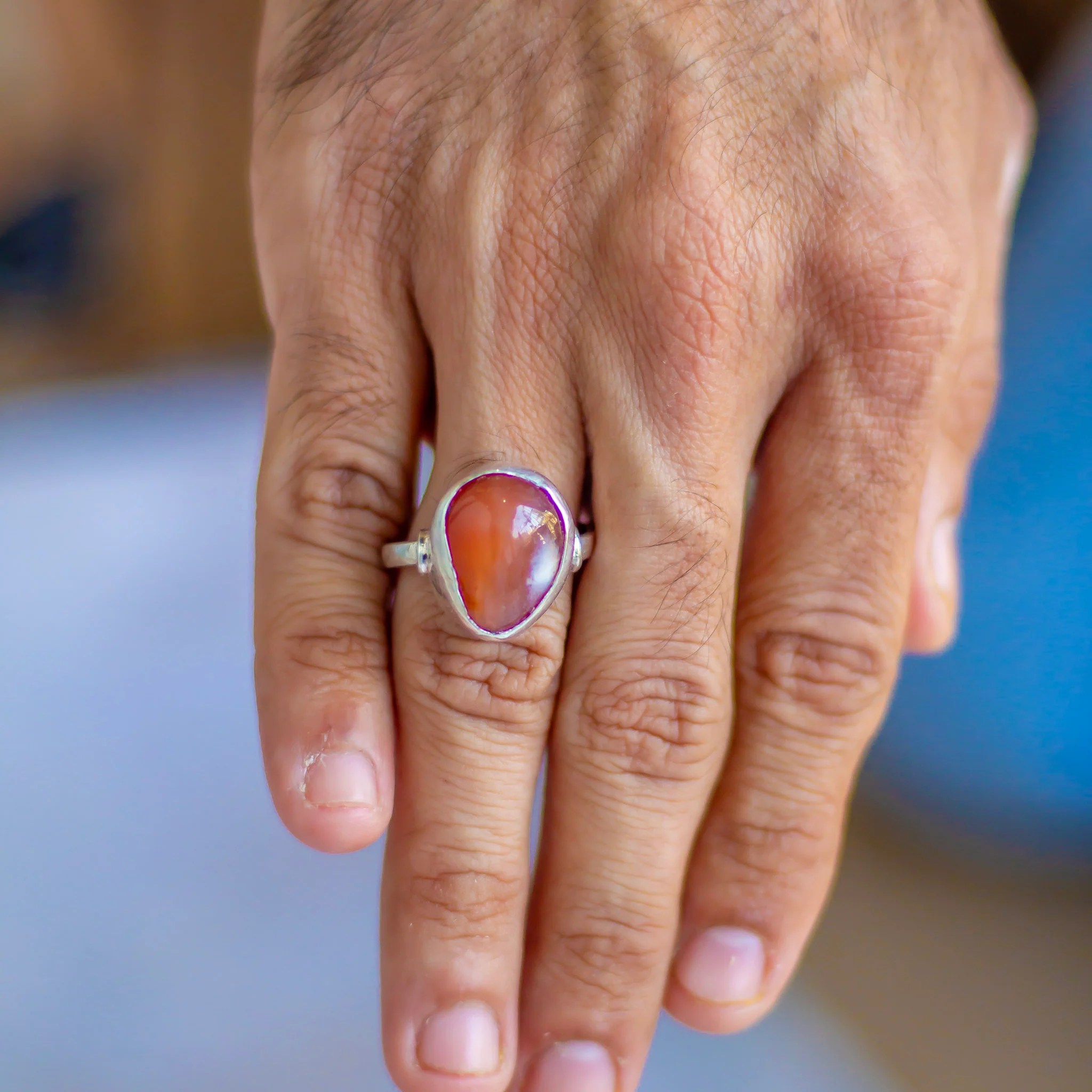 Orange Carnelian fine Silver Ring | Opportunities & Courage - Image 3