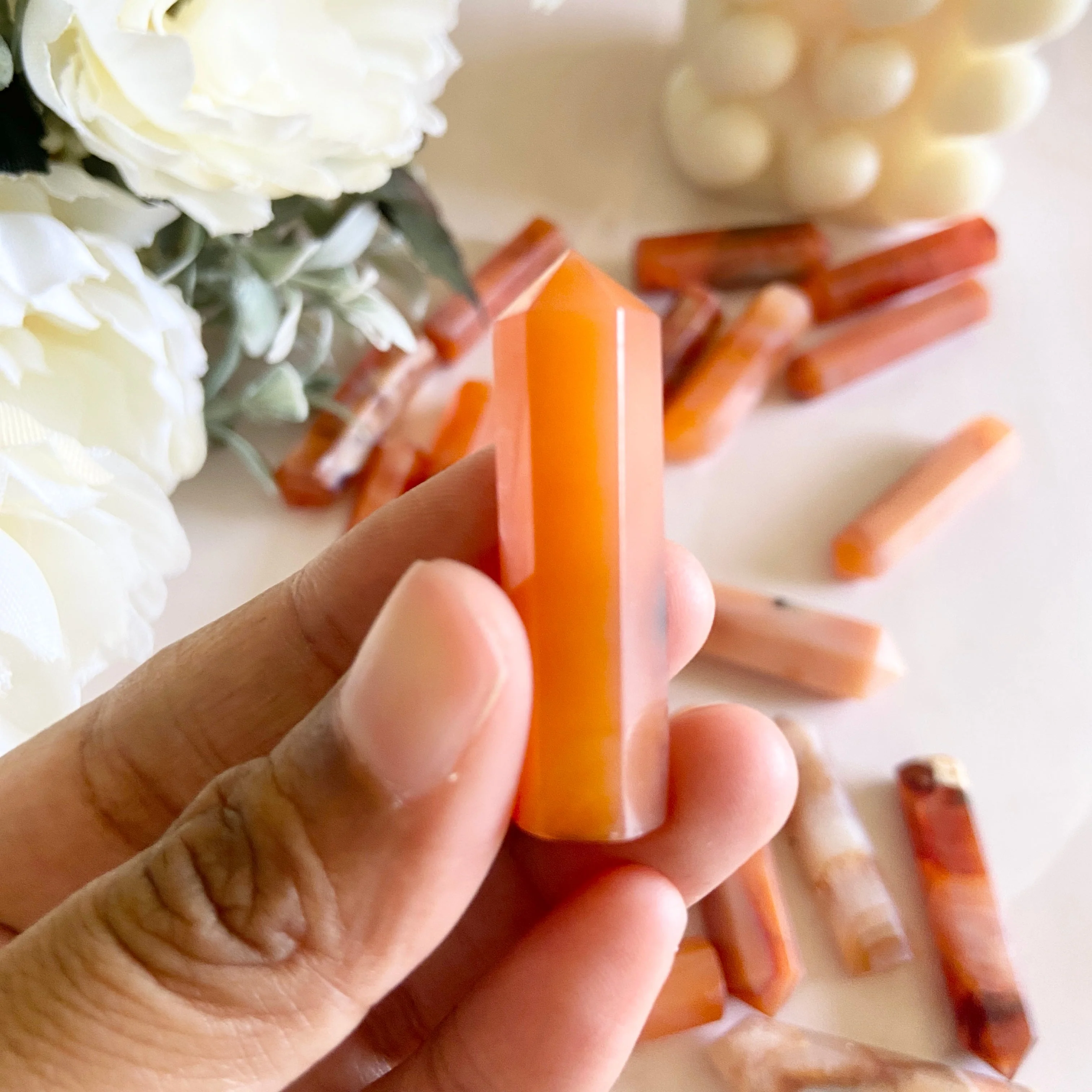Orange Carnelian mini pencil point | Opportunities & Courage - Image 2