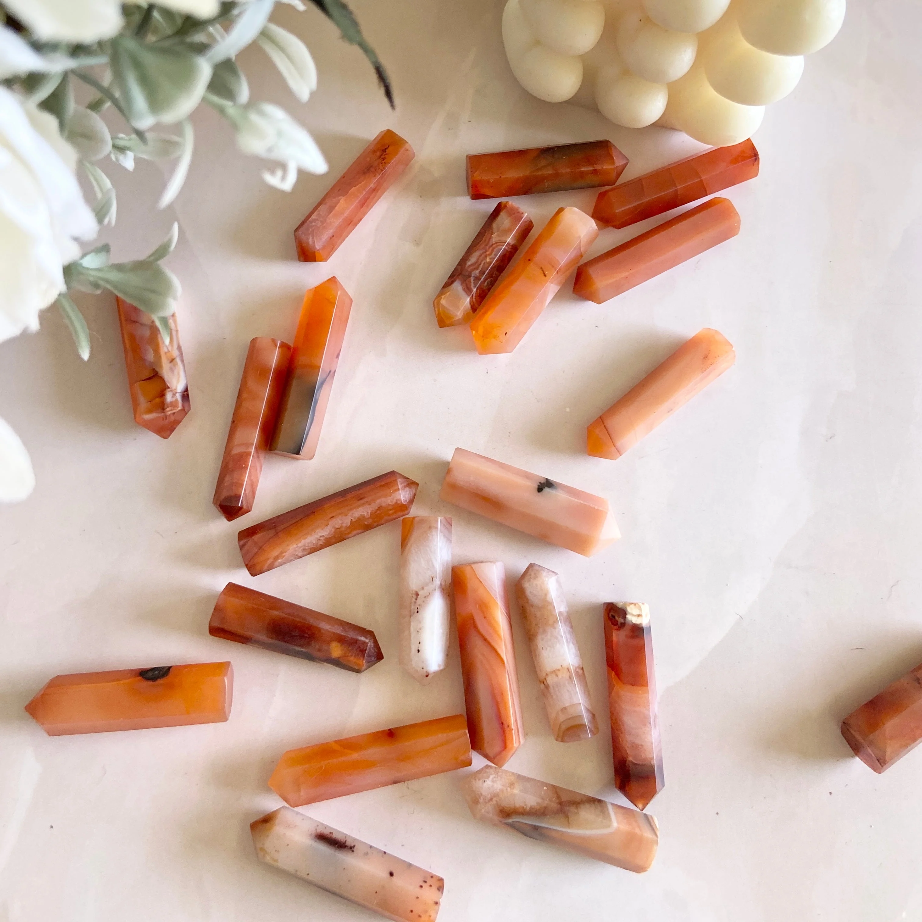 Orange Carnelian mini pencil point | Opportunities & Courage - Image 3