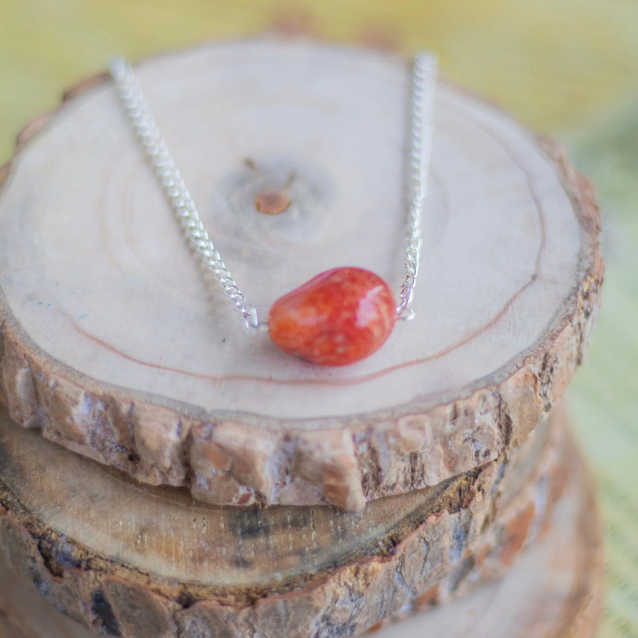 Orange Carnelian Tumble Necklace | Stone of Creativity & Opportunity