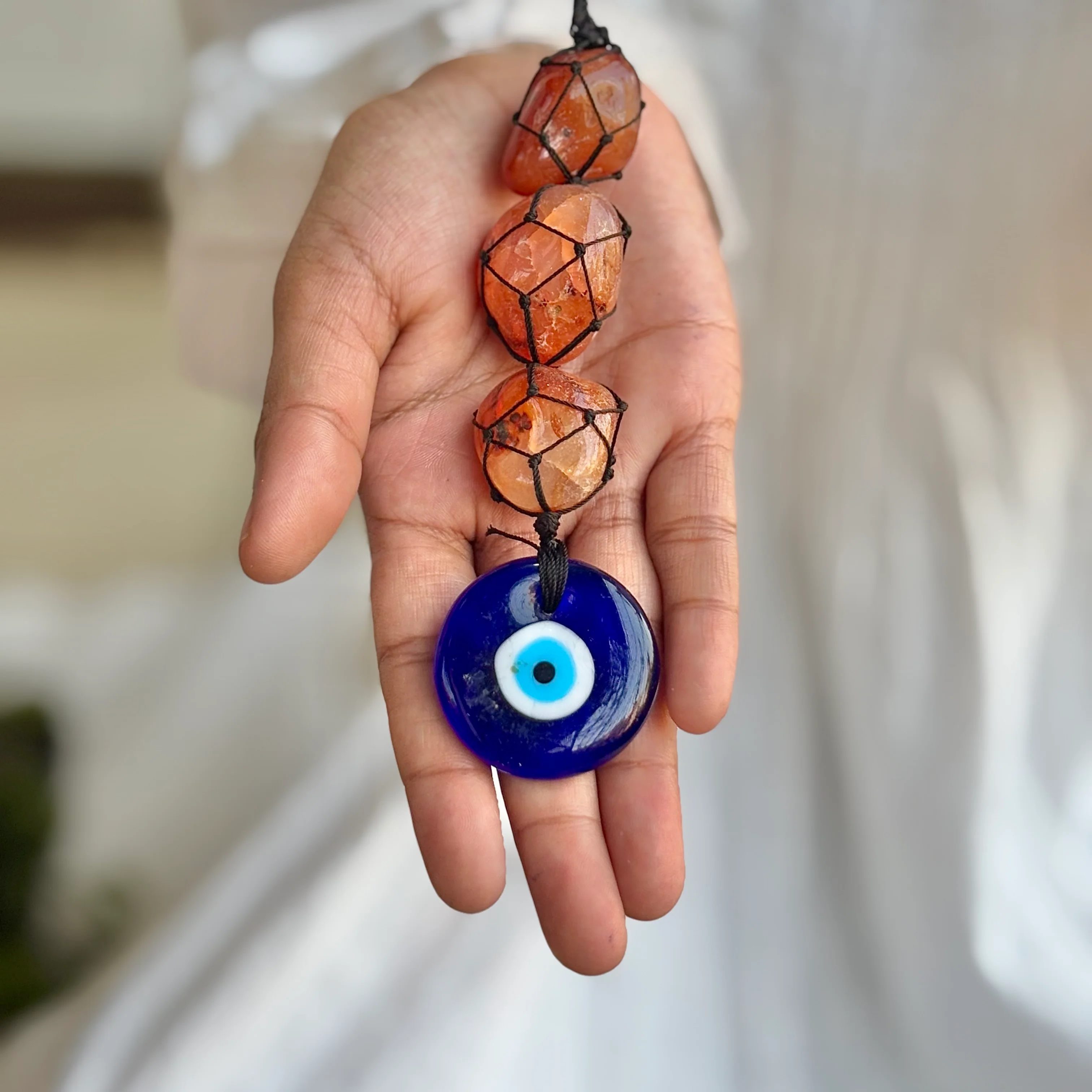 Orange Carnelian with Evil Eye Door Hanging | Hanger | Dangler - Opportunities & Courage - Image 3