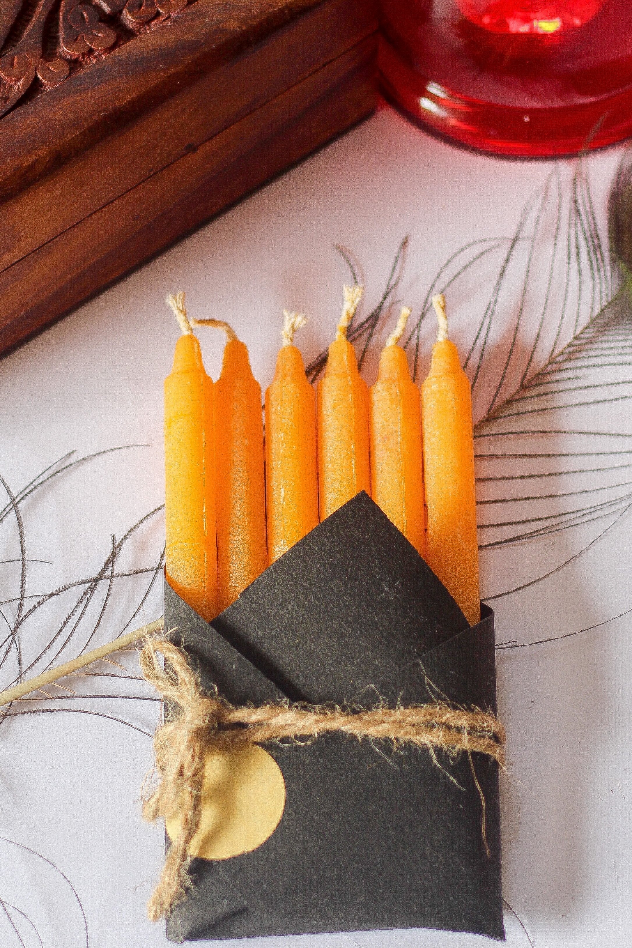 Orange Chime Paraffin Candles | Pencil Candle - Pack of 25 - Image 5