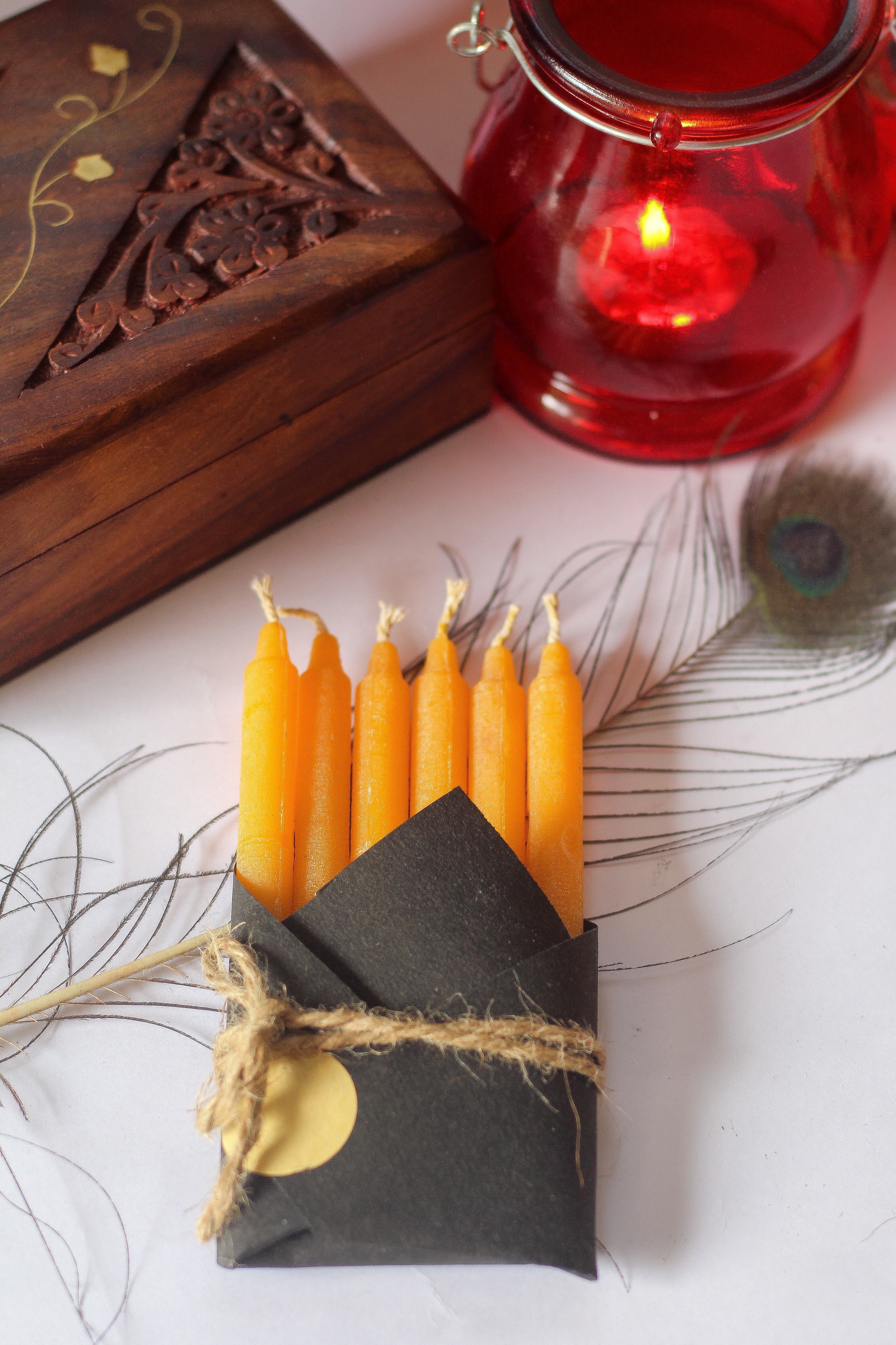 Orange Chime Paraffin Candles | Pencil Candle - Pack of 25 - Image 6