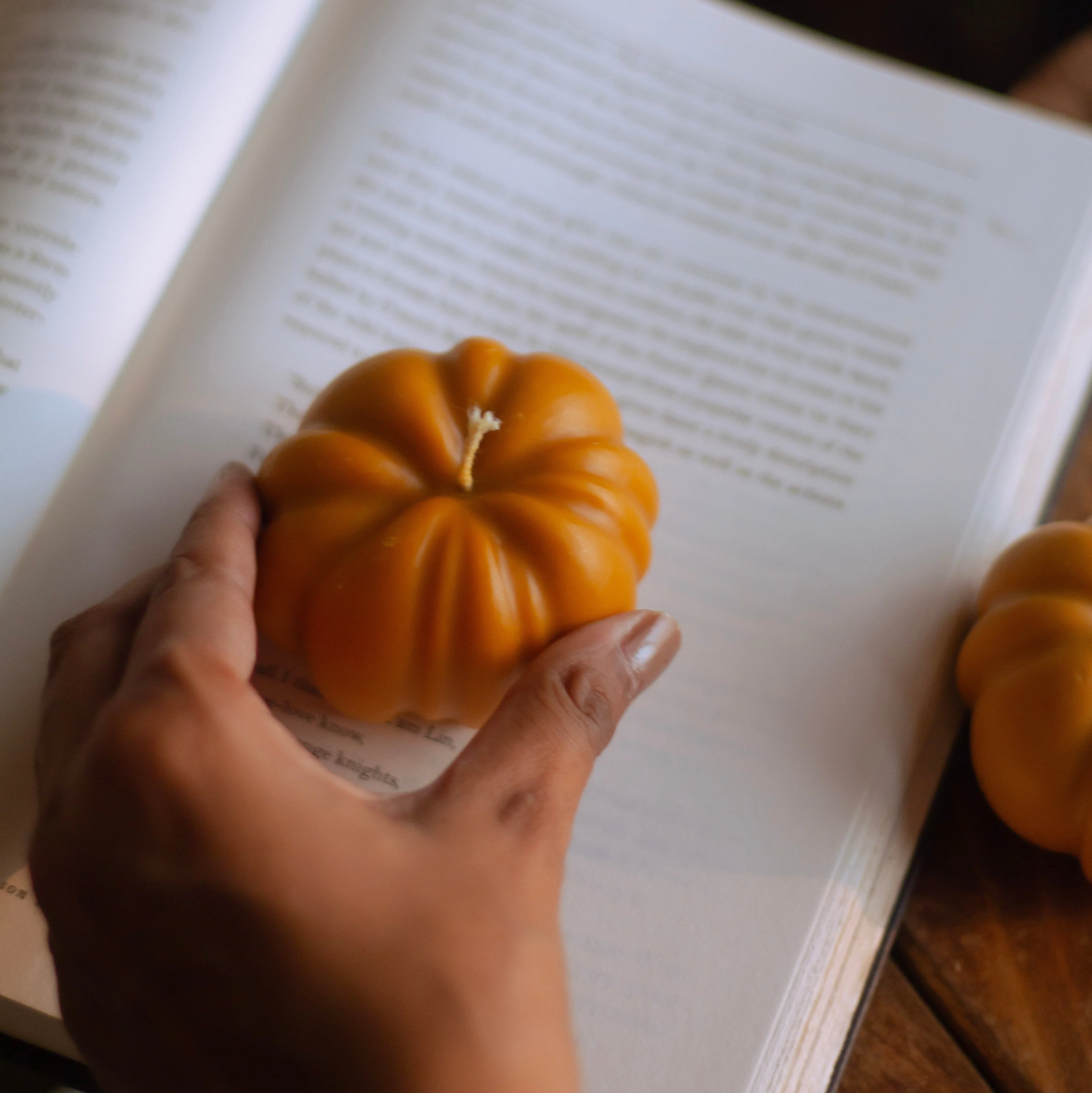 Orange Pumpkin Shape Decorative Candle Set of 3 - Image 2