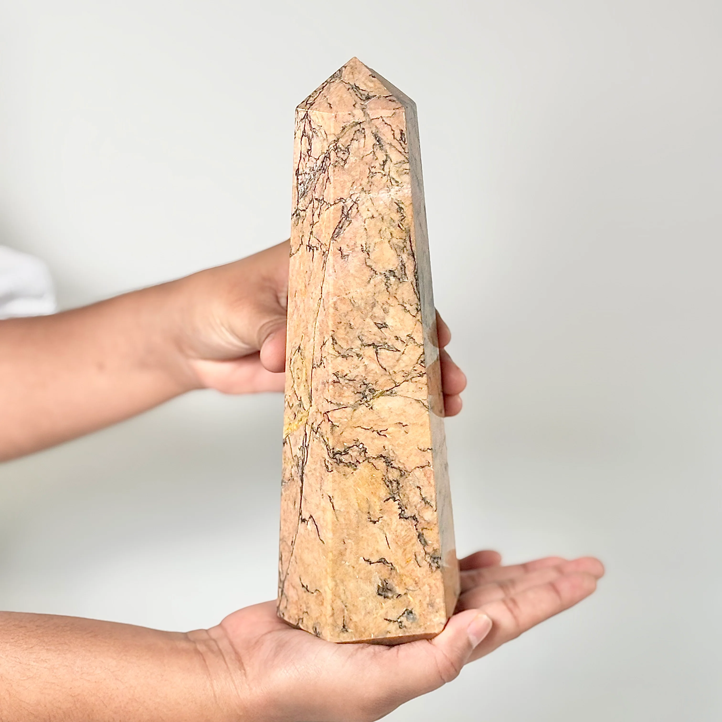 Orange Rhodonite XXL Size Tower - 1450 Gm | 6 facet - Image 6
