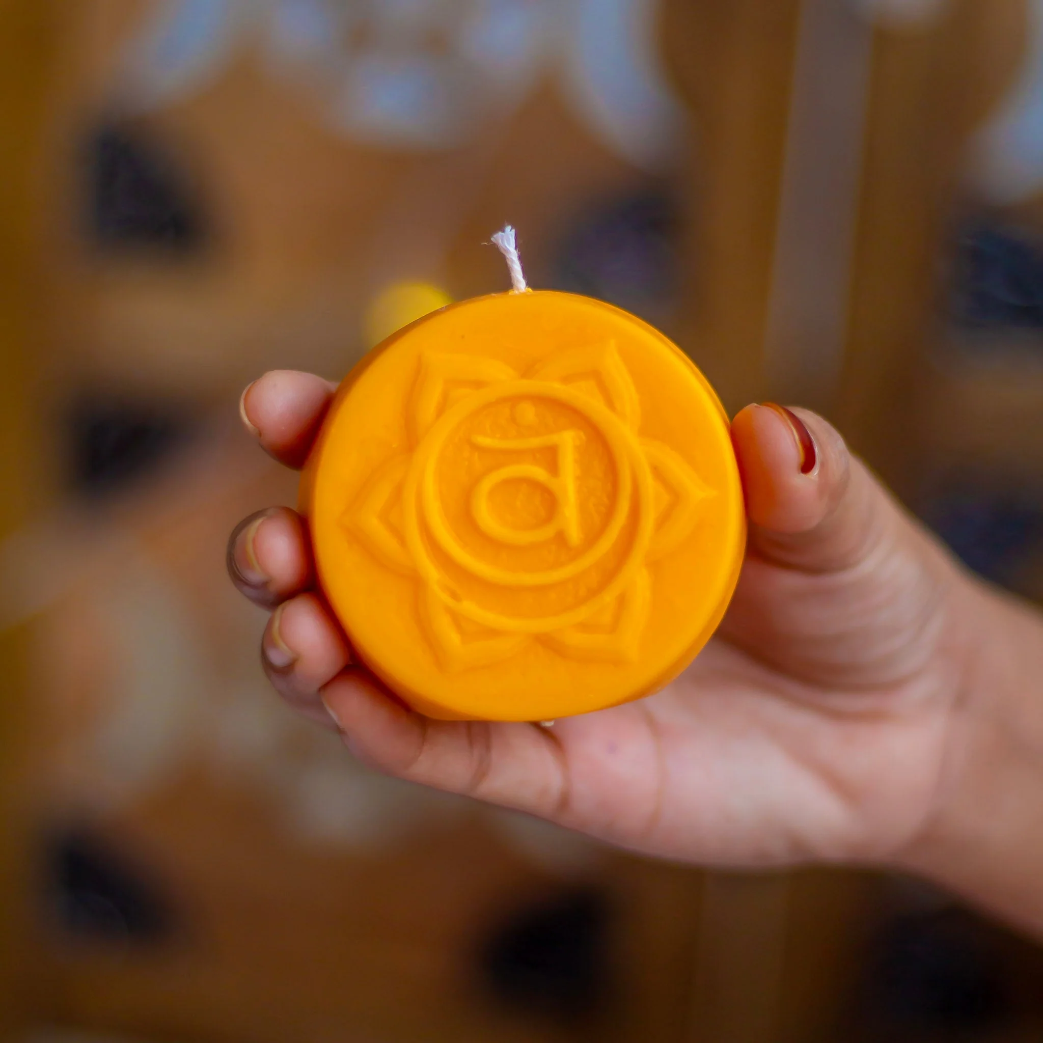 Orange Sacral Chakra Decorative Candle - Pack of 1 | Soy Wax