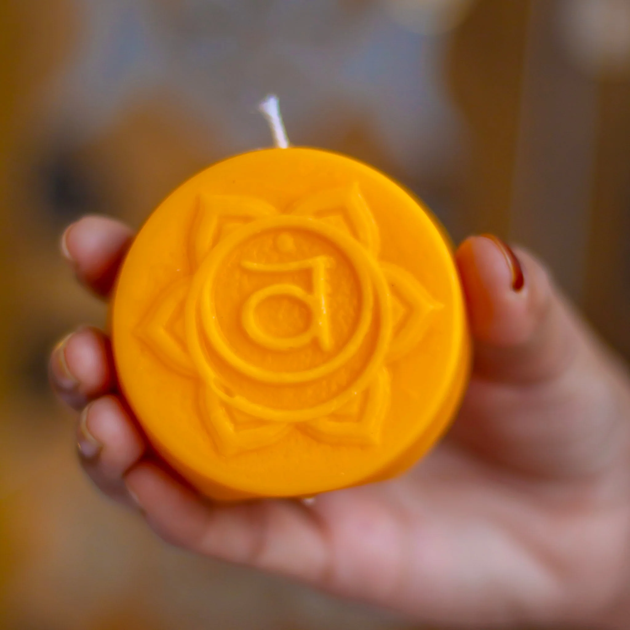 Orange Sacral Chakra Decorative Candle - Pack of 1 | Soy Wax - Image 2
