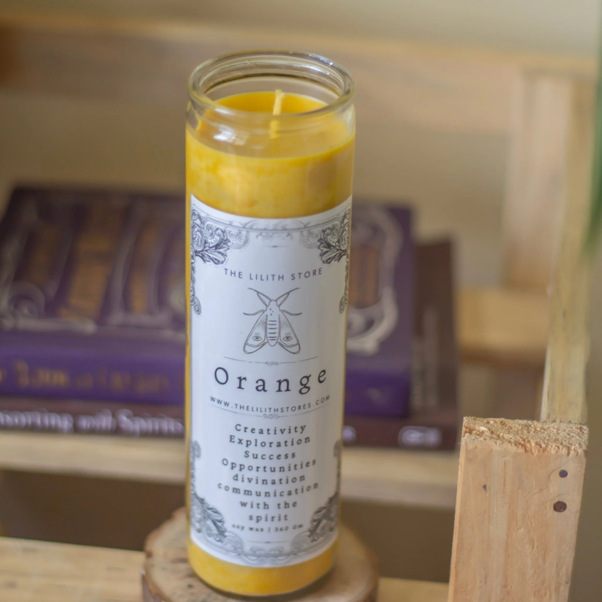 Orange Tall Glass Candle | Soy Wax